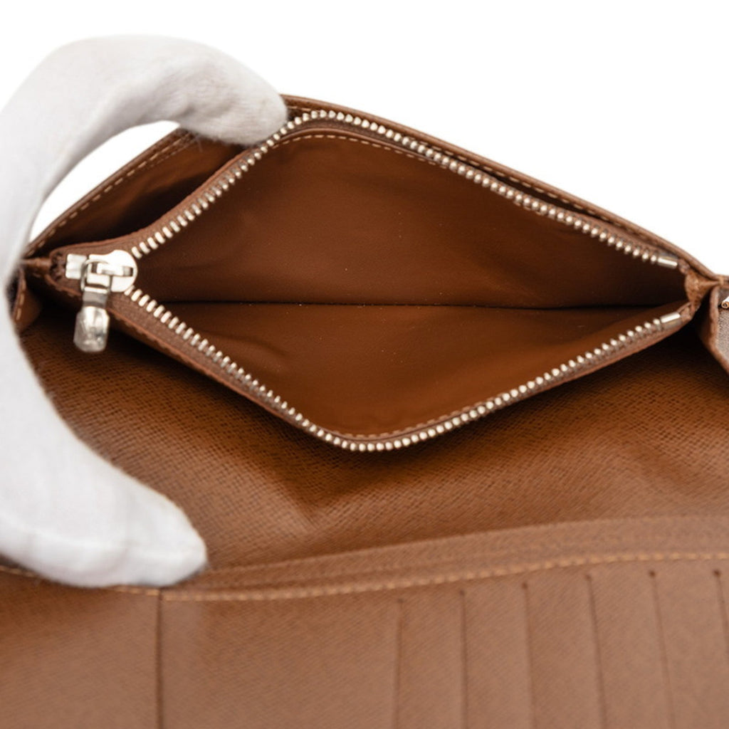 Louis Vuitton Brown Leather Long Wallet