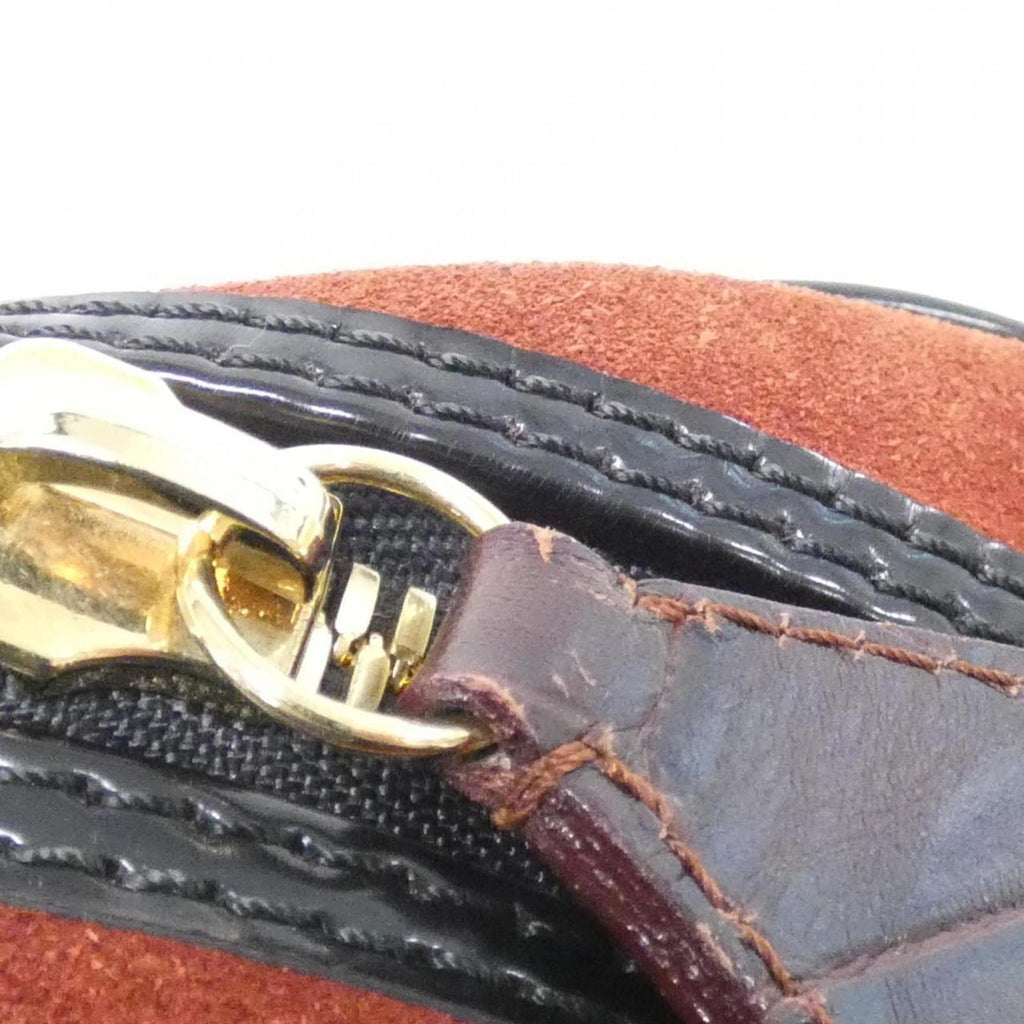 Louis Vuitton Brown Red Brown Suede Leather Handbag