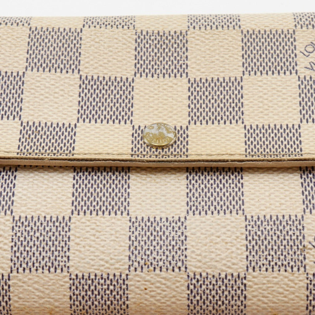 Louis Vuitton White Damier Azur Canvas Long Wallet (Tri-Fold)