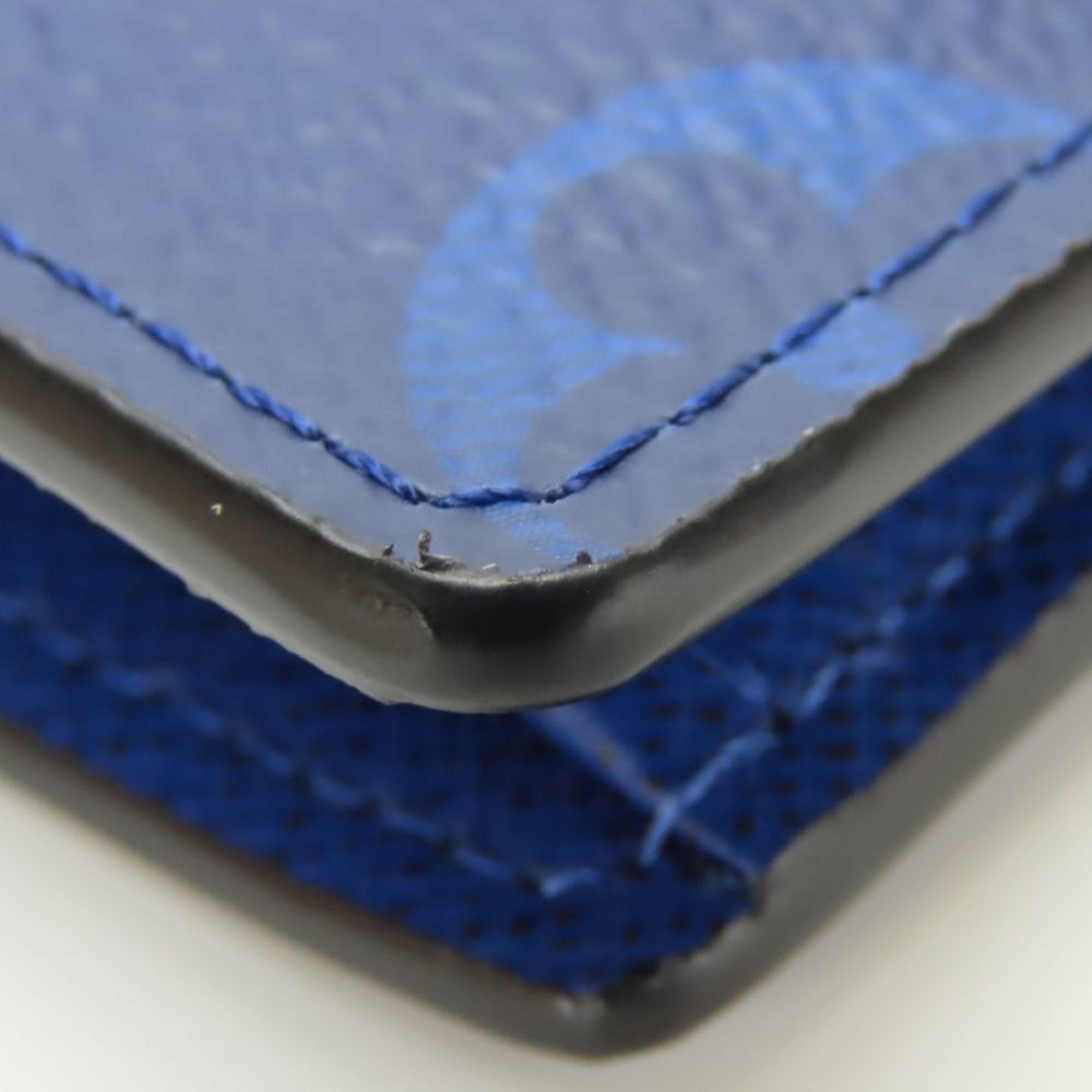 Louis Vuitton Blue Cobalt Taiga Leather Monogram Long Wallet