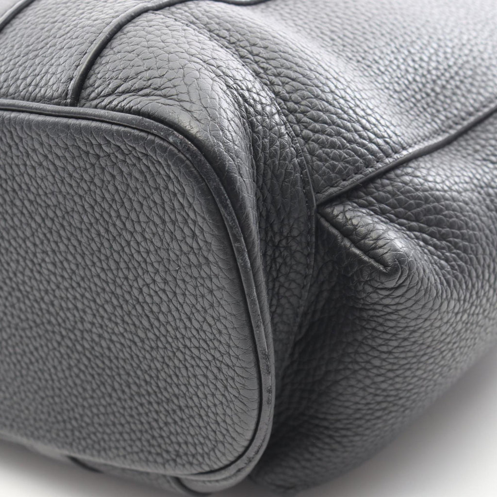 Louis Vuitton Black Leather Tote Bag