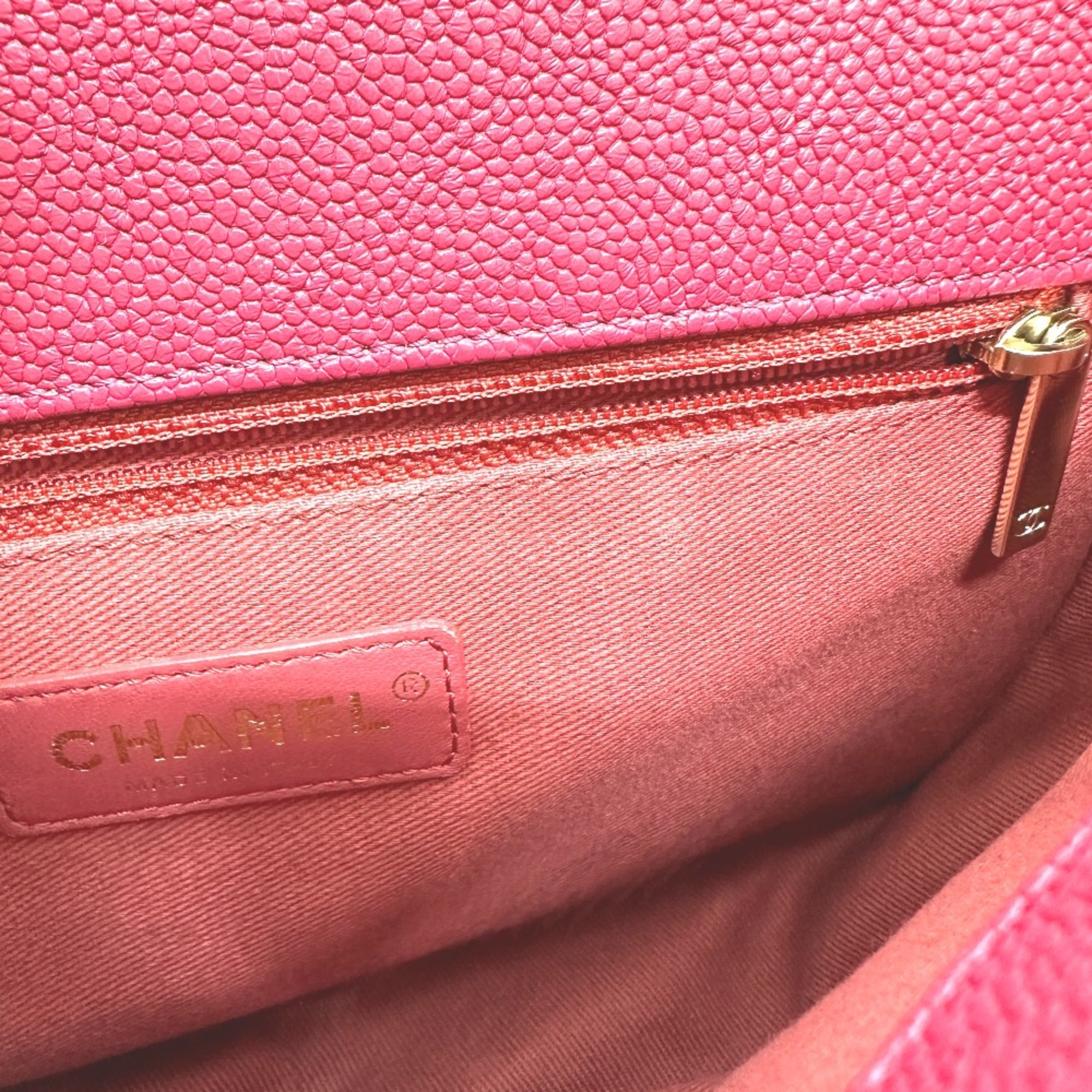 Chanel Pink Leather Shoulder Bag