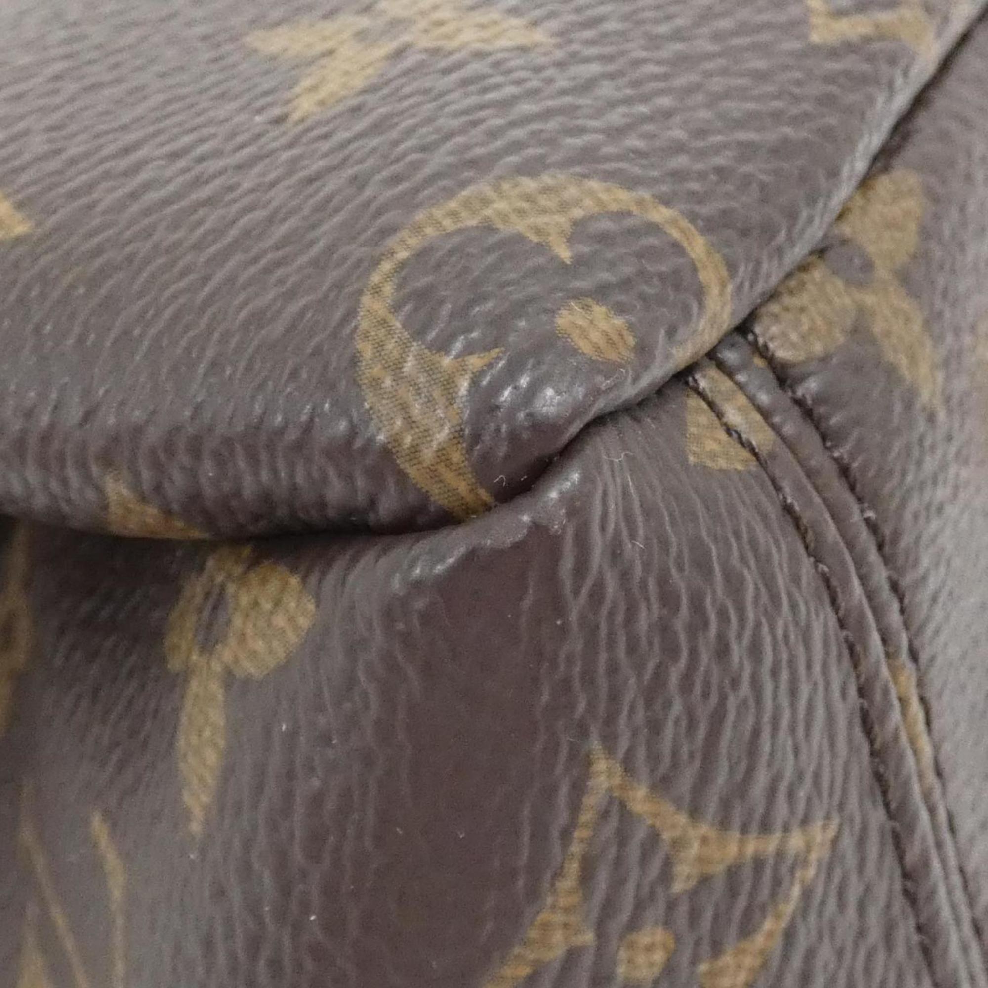 Louis Vuitton Monogram Marron Rose Litchi Coated Canvas Leather Handbag