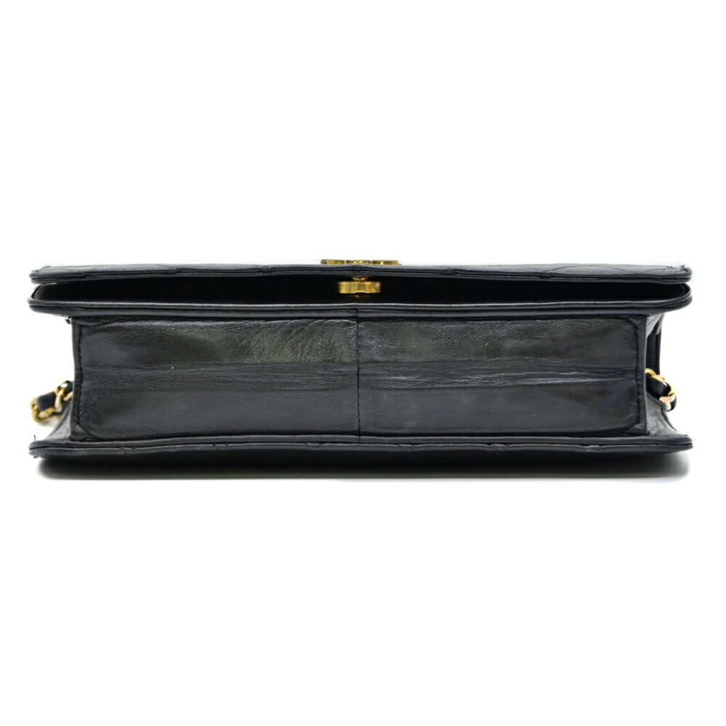 Chanel Black Leather Clutch Bag Shoulder Bag