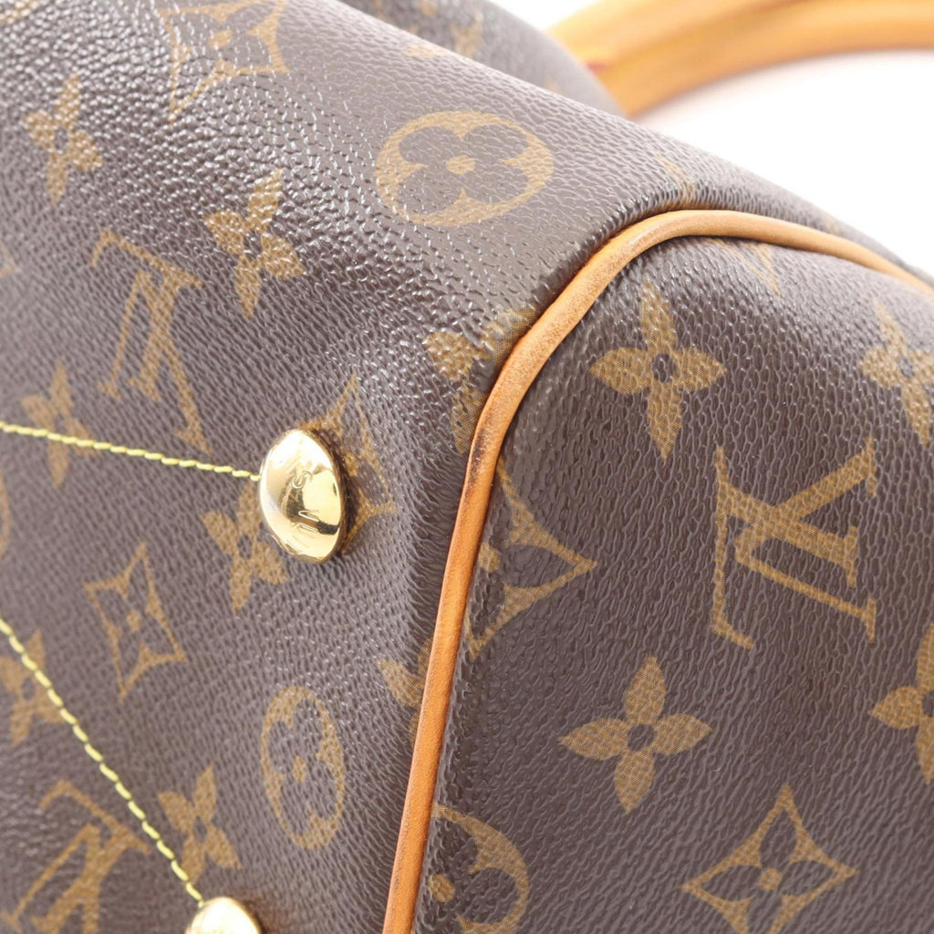 Louis Vuitton Brown Coated Canvas Leather Handbag
