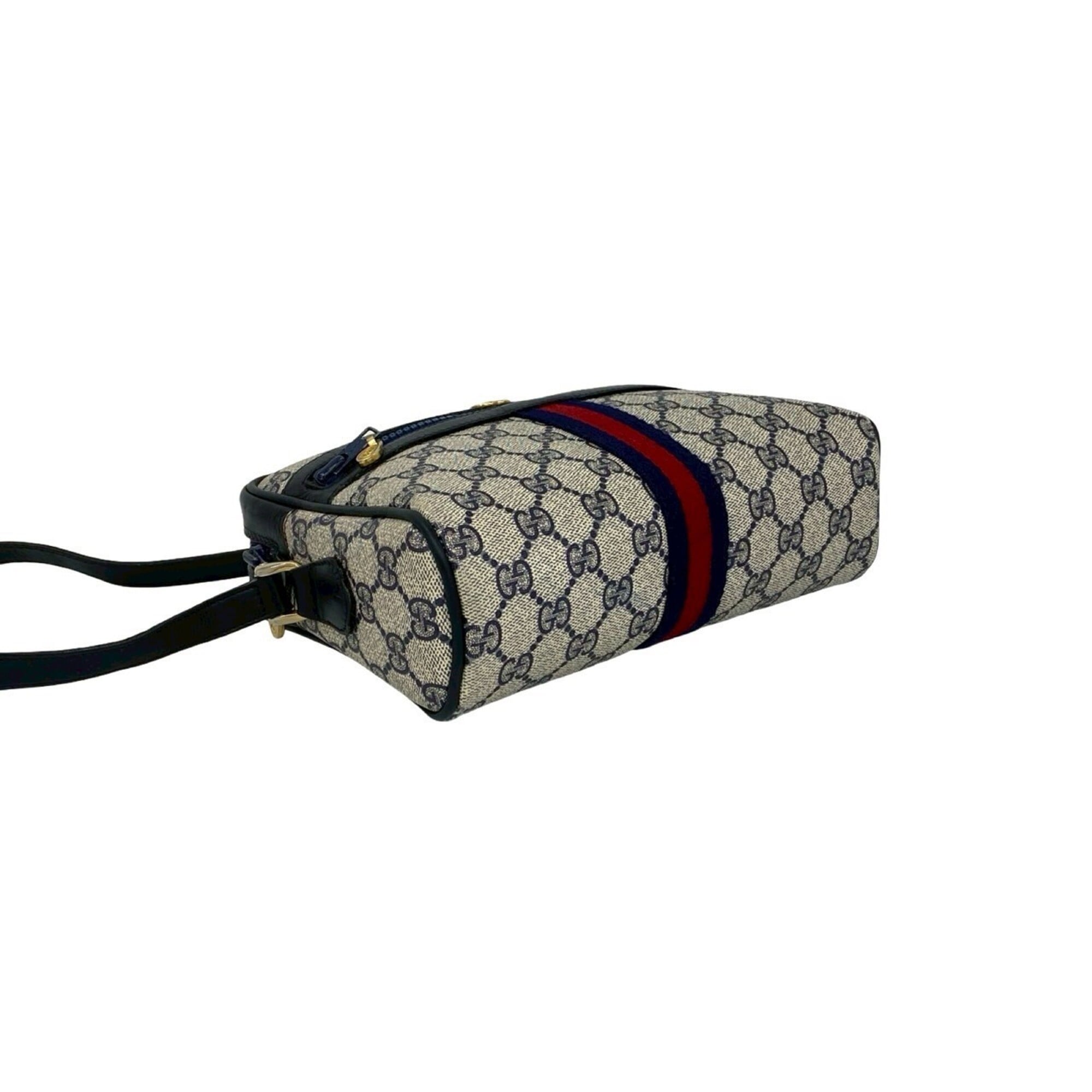 Gucci Navy Red Color Pvc Leather Shoulder Bag (Pre-Owned)