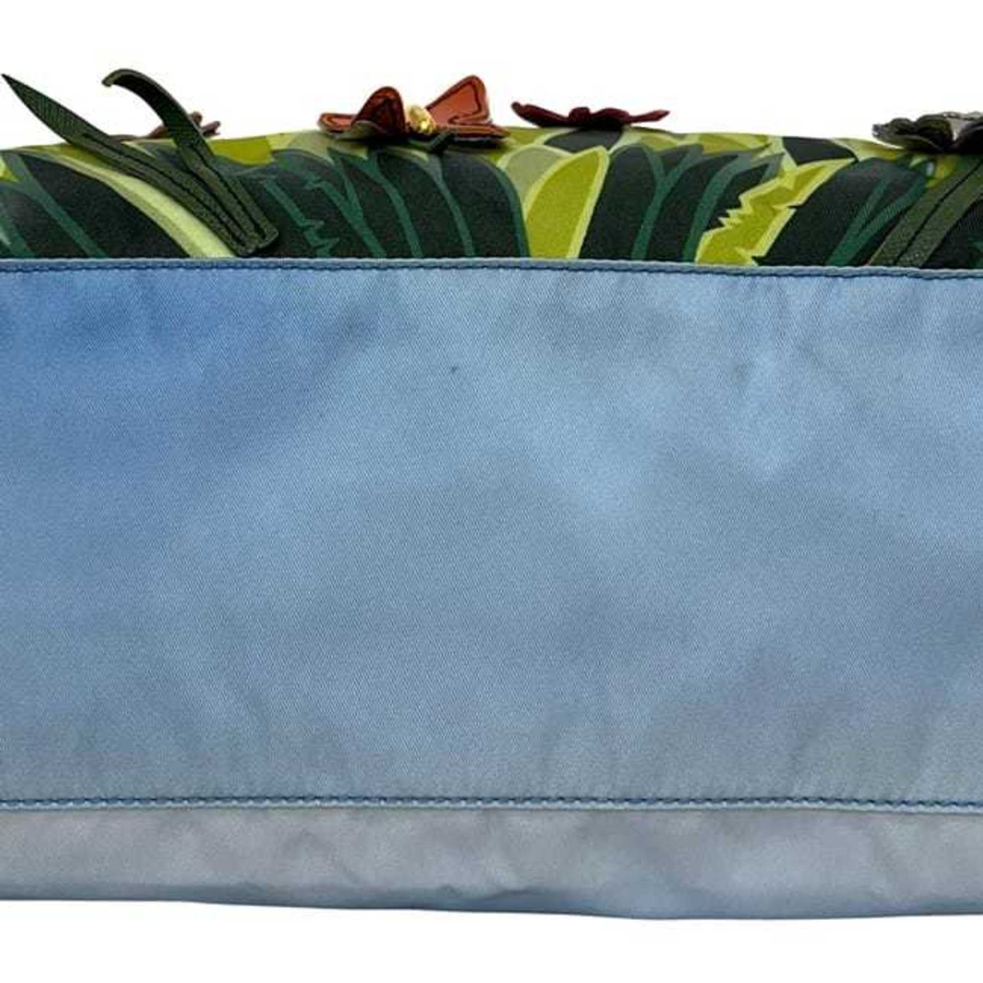 Prada Blue Light Blue Nylon Saffiano Triangle Tote Bag