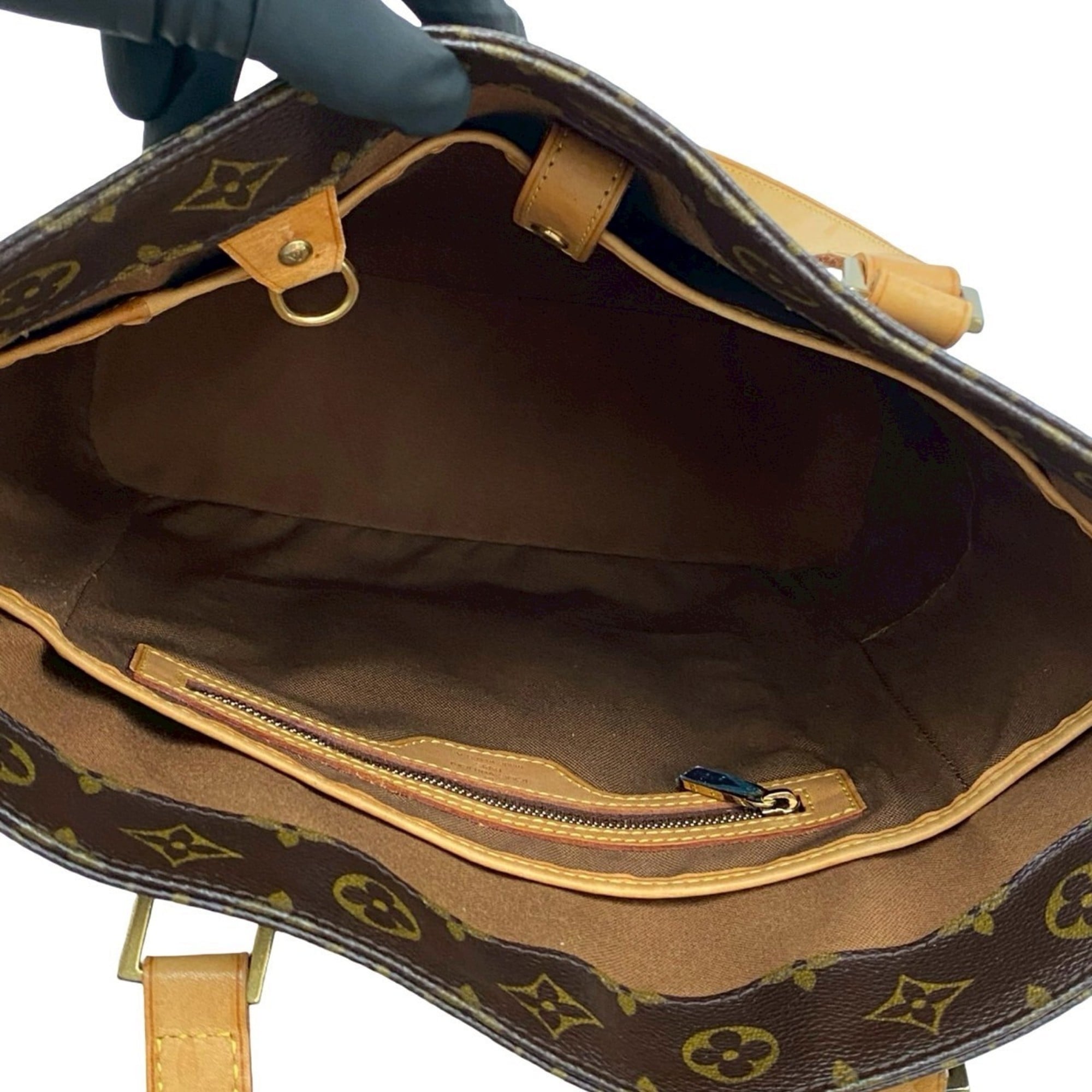 Louis Vuitton Brown Leather Pvc Shoulder Bag Tote Bag