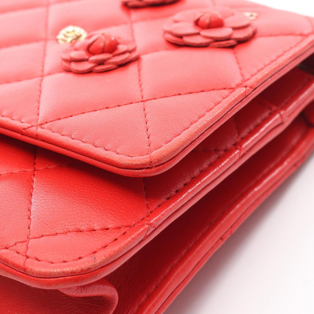 Chanel Red Color Leather Handbag Shoulder Bag