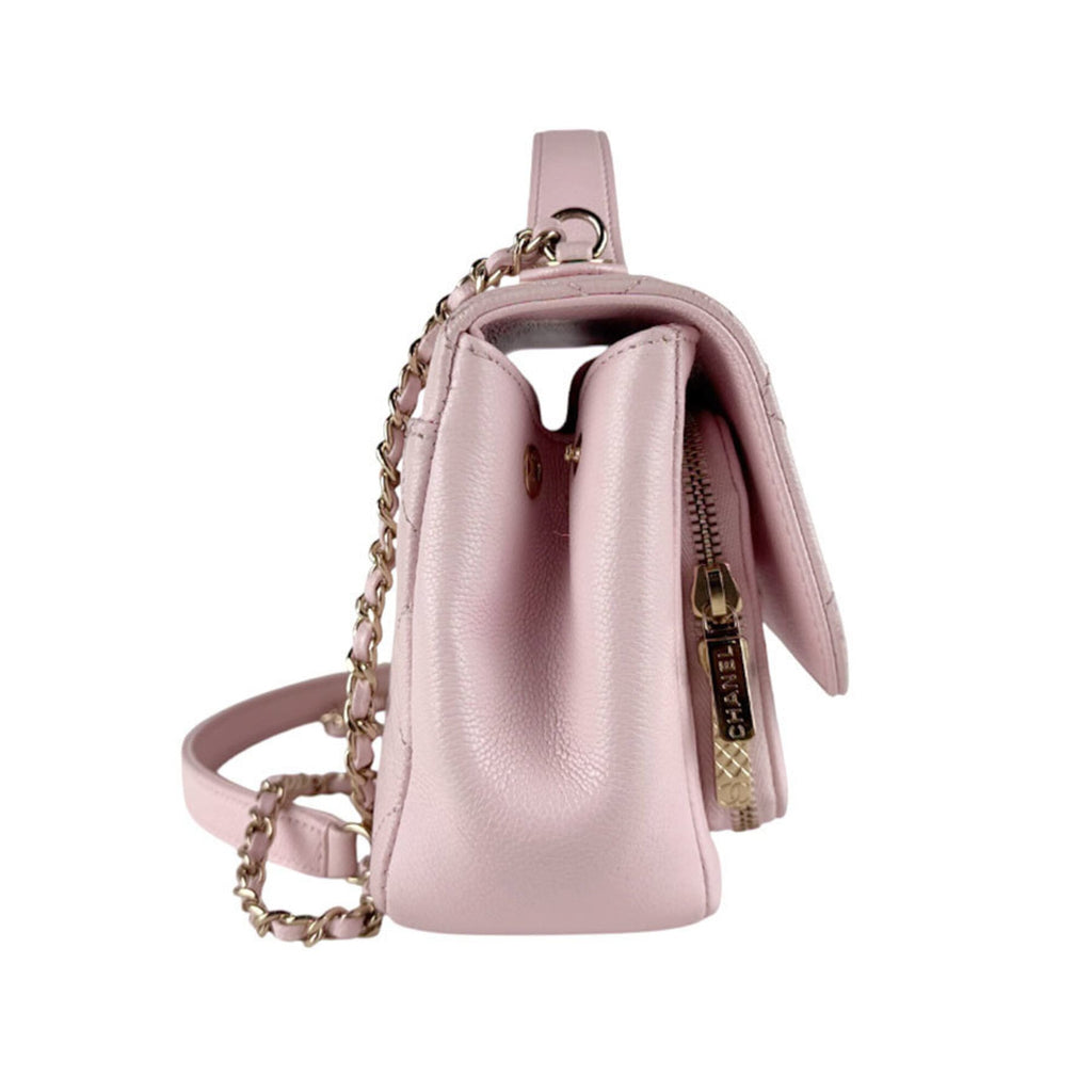 Chanel Light Pink Grained Calfskin Handbag Shoulder Bag
