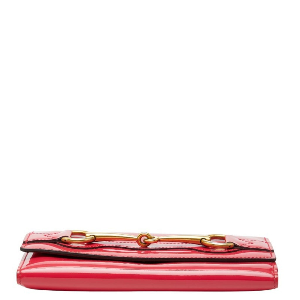 Gucci Pink Patent Leather Long Wallet (Bi-Fold) (Pre-Owned)