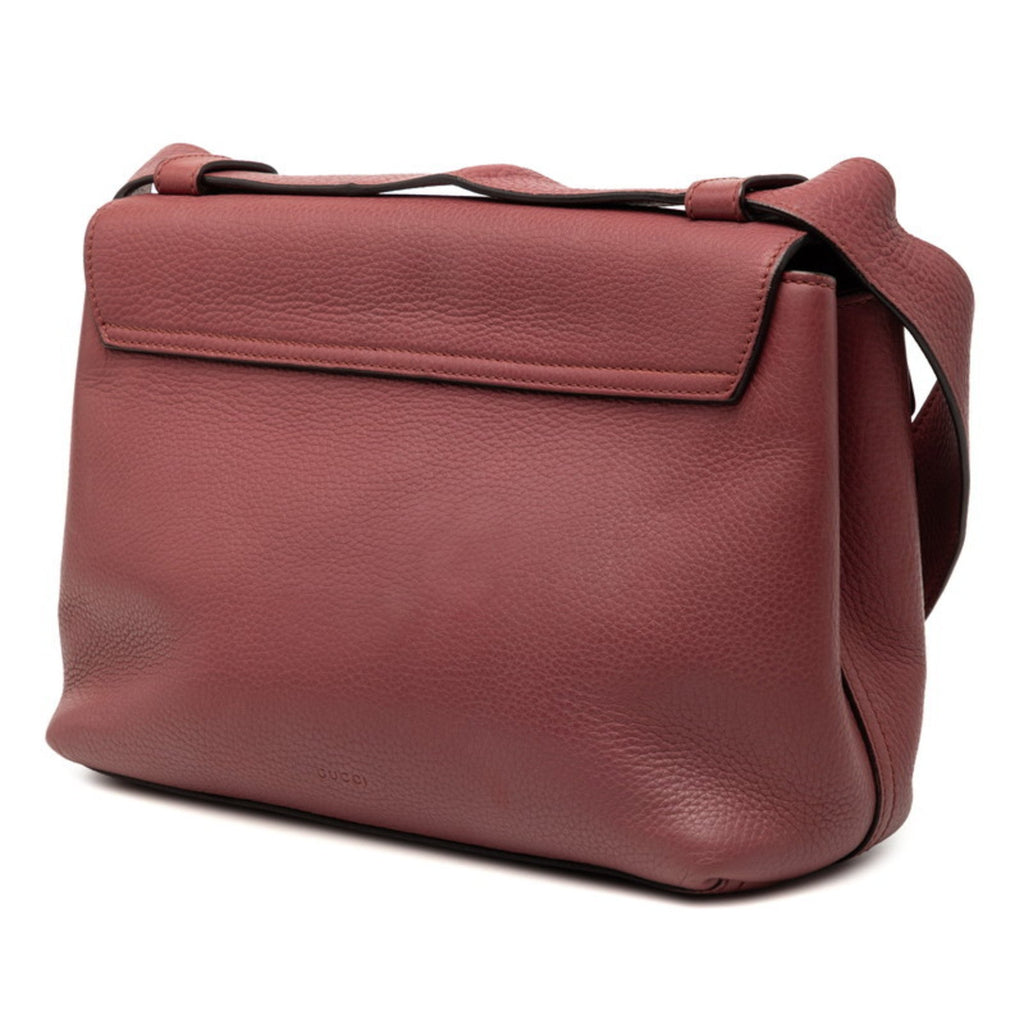 Gucci Pink Red Red Color Leather Shoulder Bag (Pre-Owned)