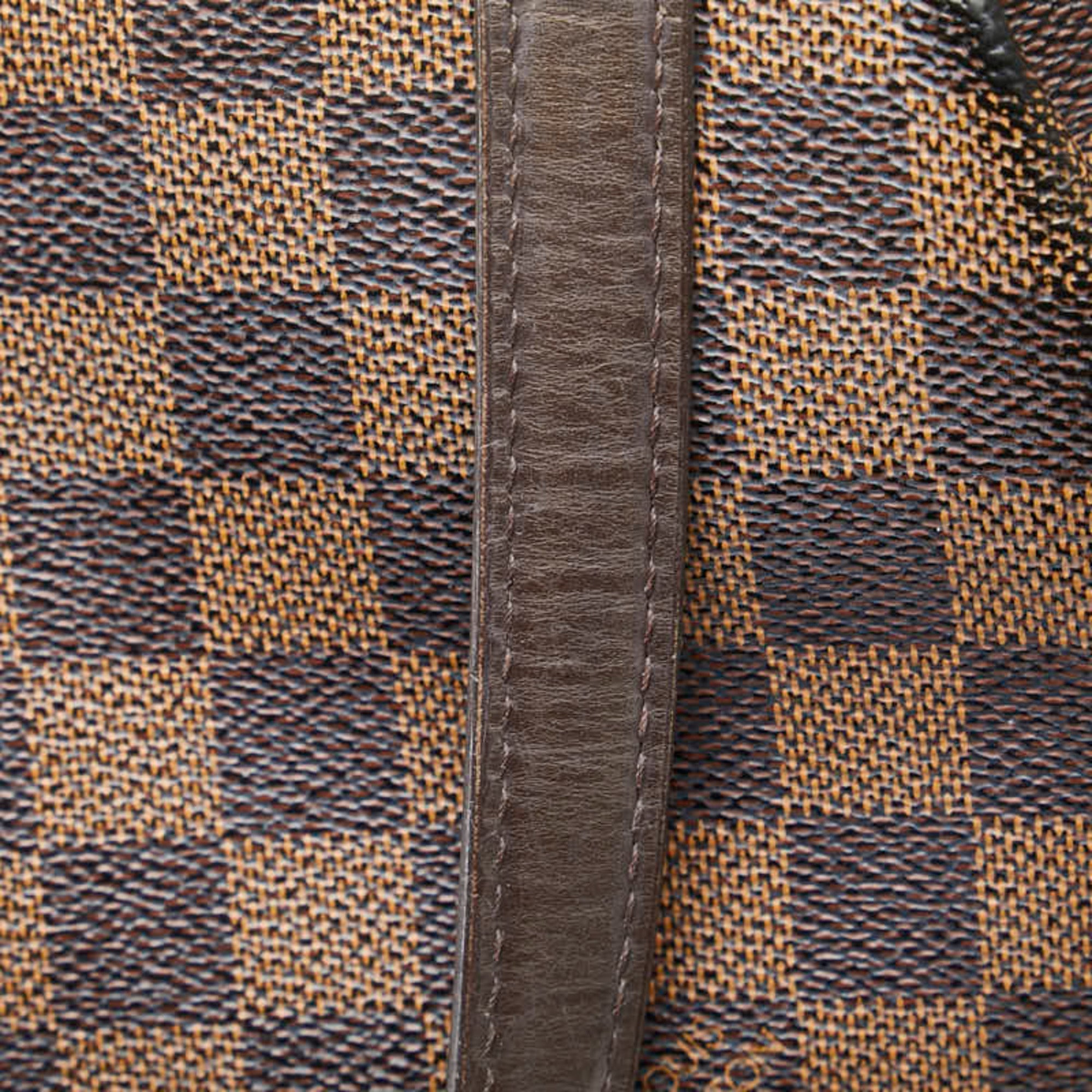 Louis Vuitton Brown Damier Canvas Pvc Leather Shoulder Bag Tote Bag