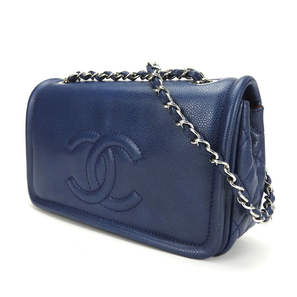 Chanel Matelasse Navy Grained Calfskin Shoulder Bag