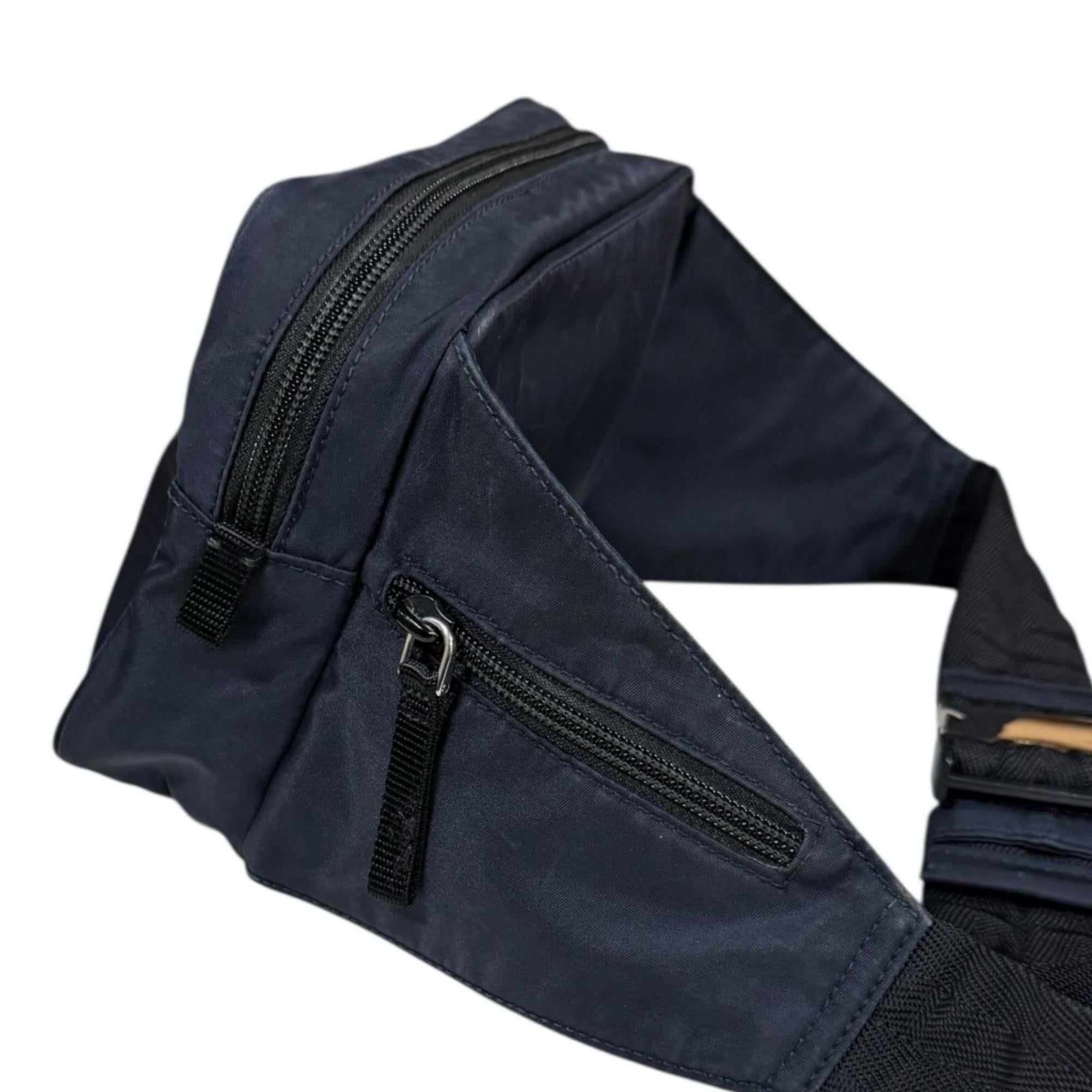 Prada Navy Black Nylon Sling Bag