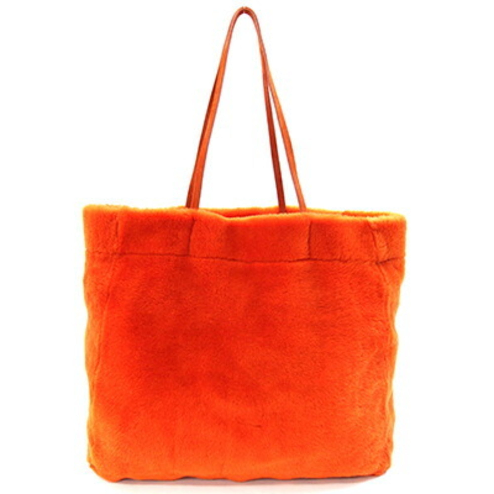 Prada Orange Suede Leather Tote Bag