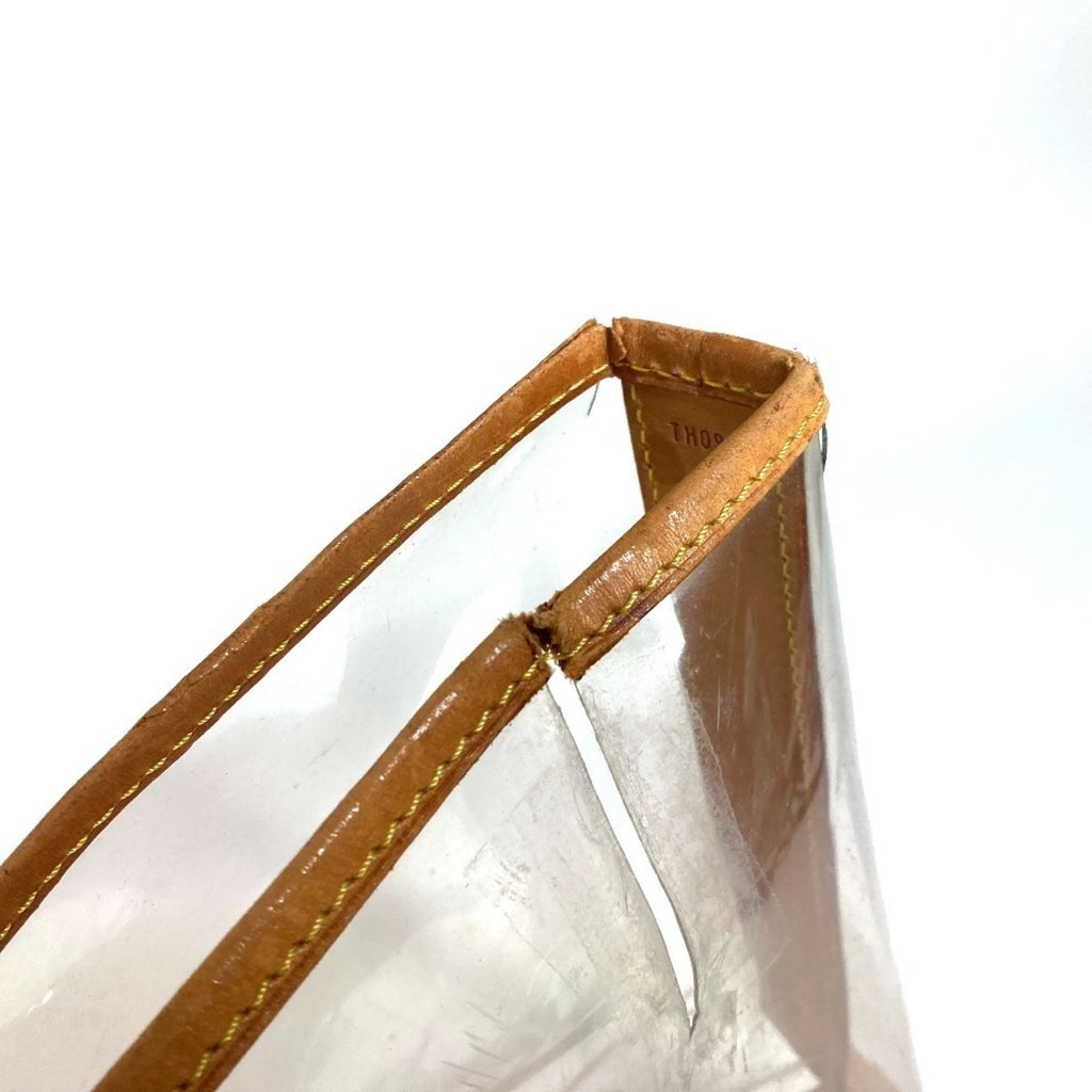 Louis Vuitton Beige Clear Vinyl Leather Shoulder Bag Tote Bag