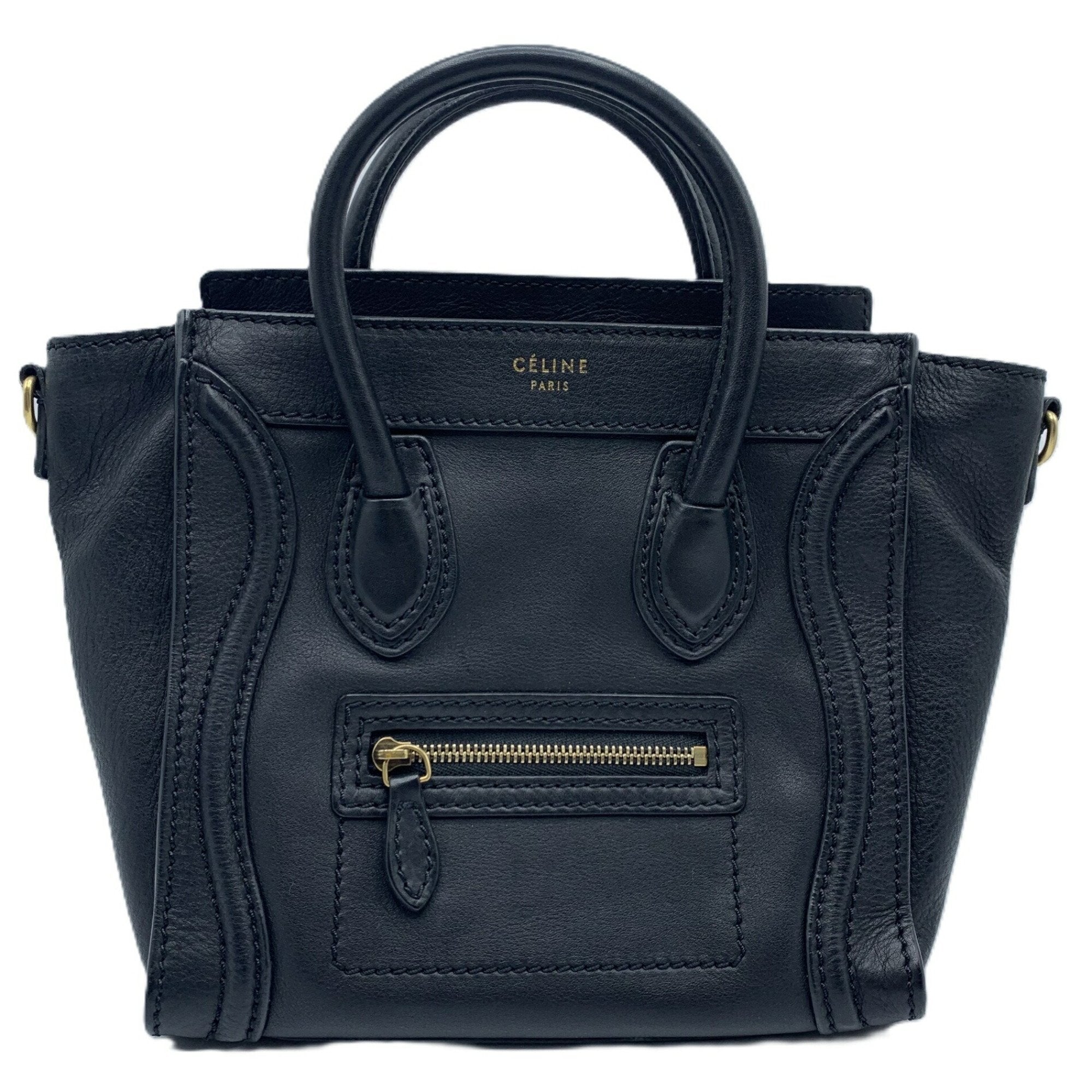 Celine Black Leather Handbag Shoulder Bag
