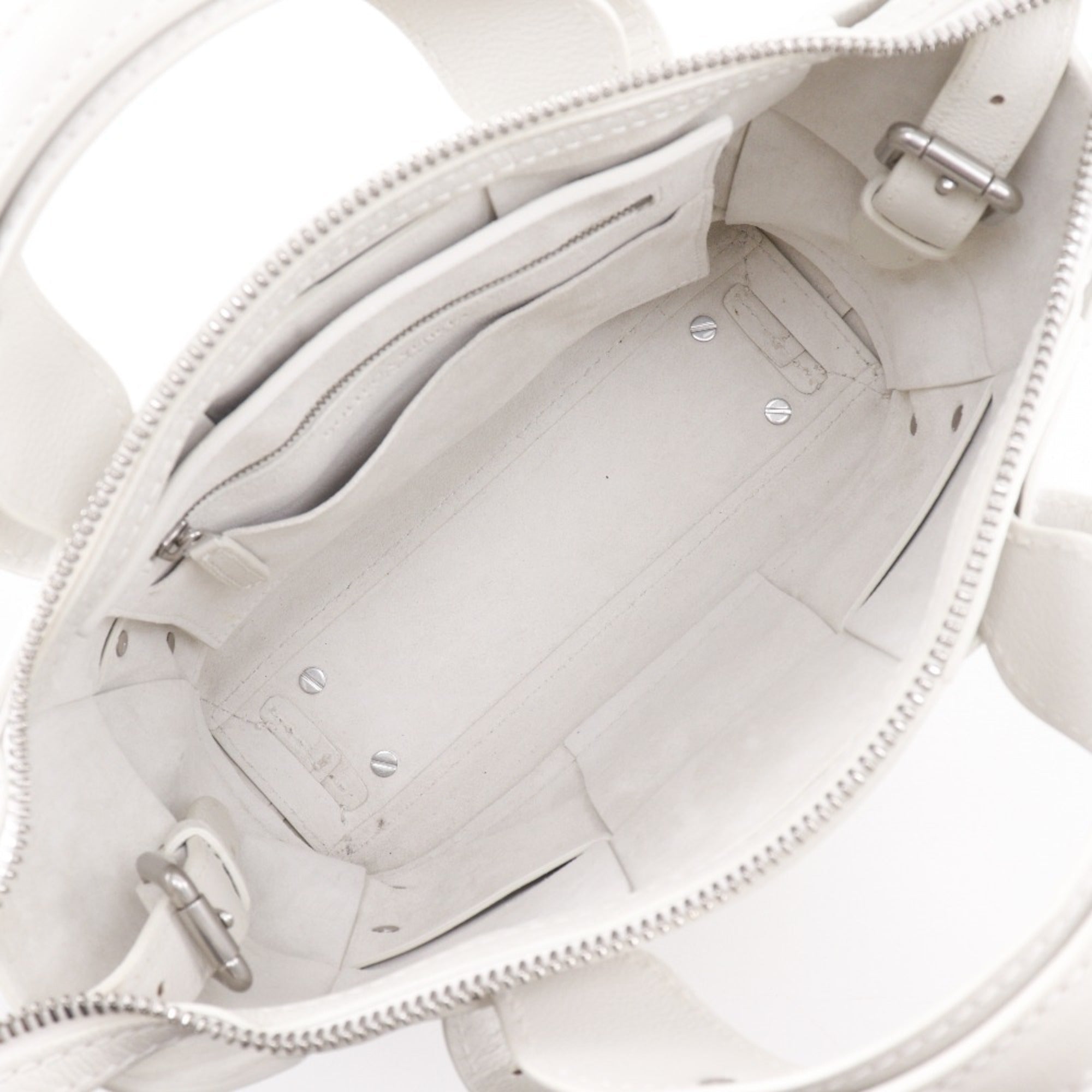 Bottega Veneta White Leather Handbag