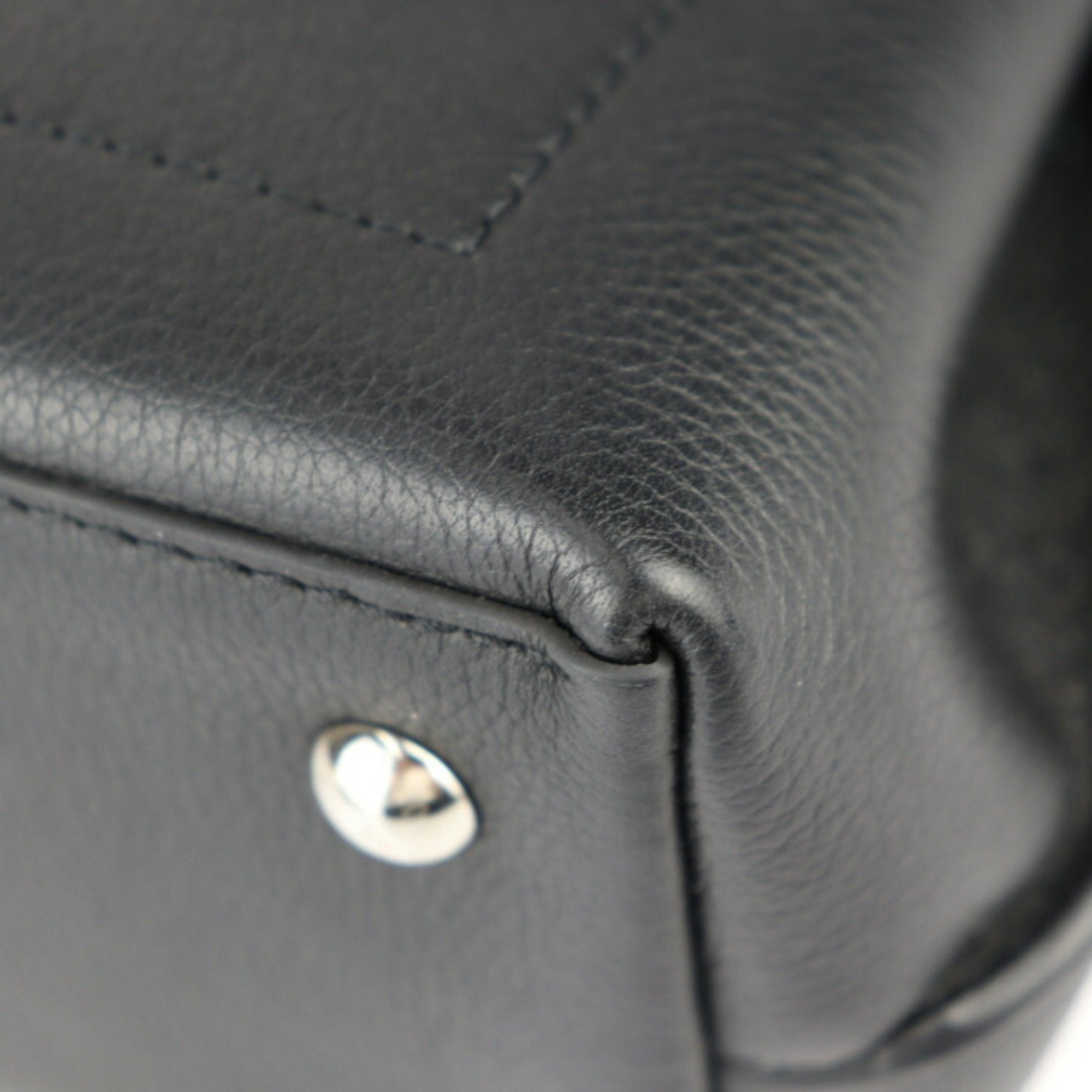 Louis Vuitton Black Leather Handbag Shoulder Bag