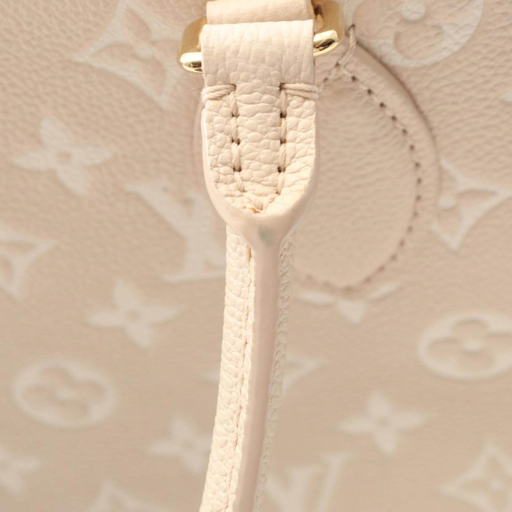 Louis Vuitton Beige Pink Rose Yellow Leather Handbag