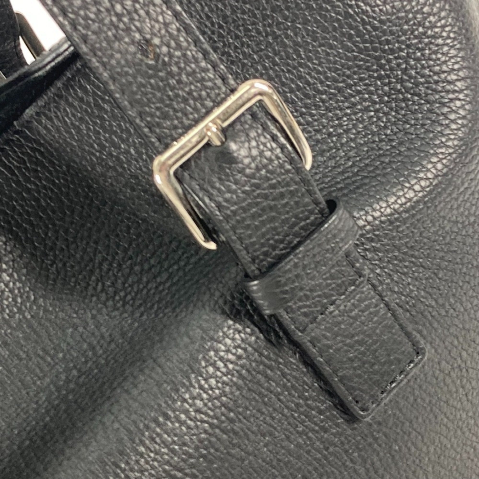 Louis Vuitton Black Noir Leather Shoulder Bag Tote Bag