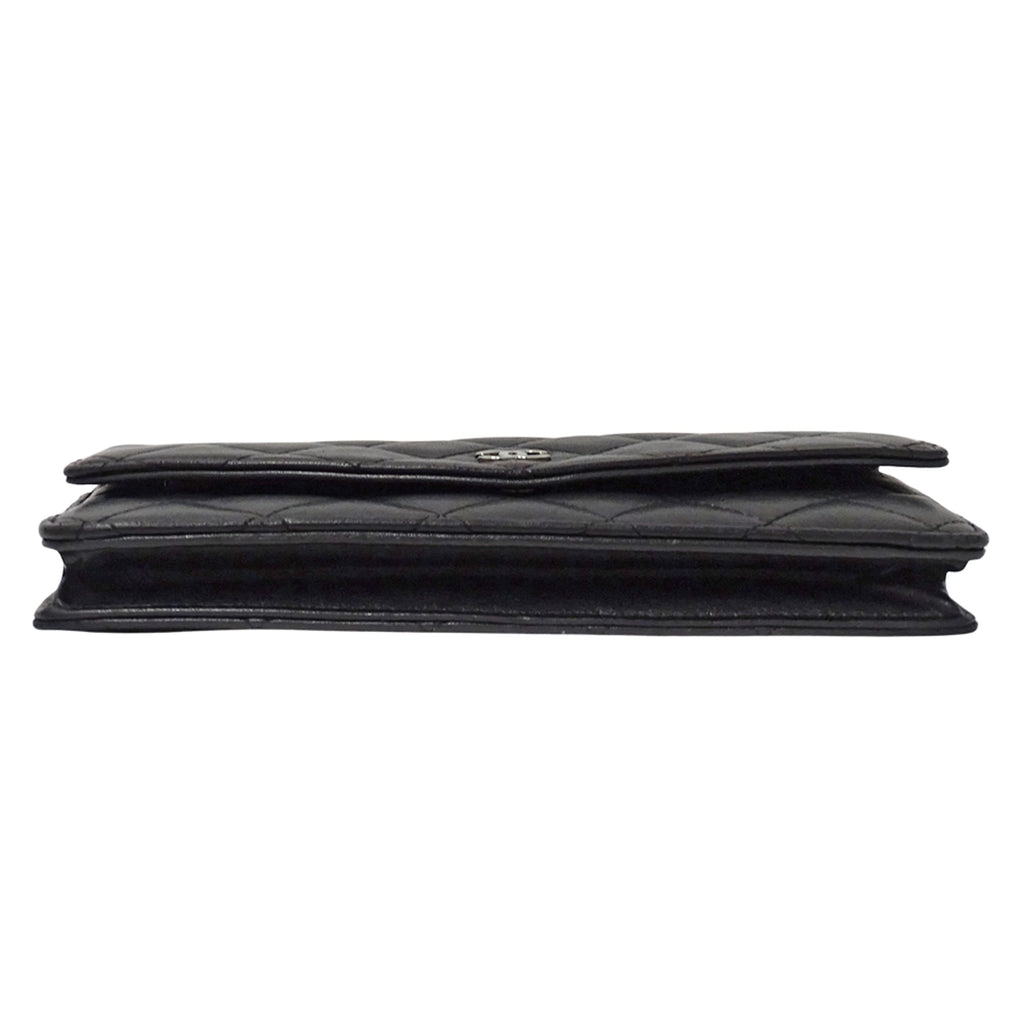 Chanel Black Leather Long Wallet (Bi-Fold)