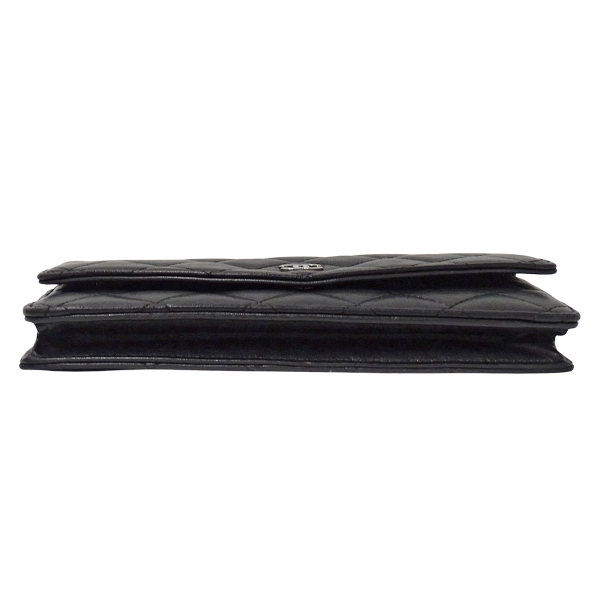 Chanel Black Leather Long Wallet (Bi-Fold)
