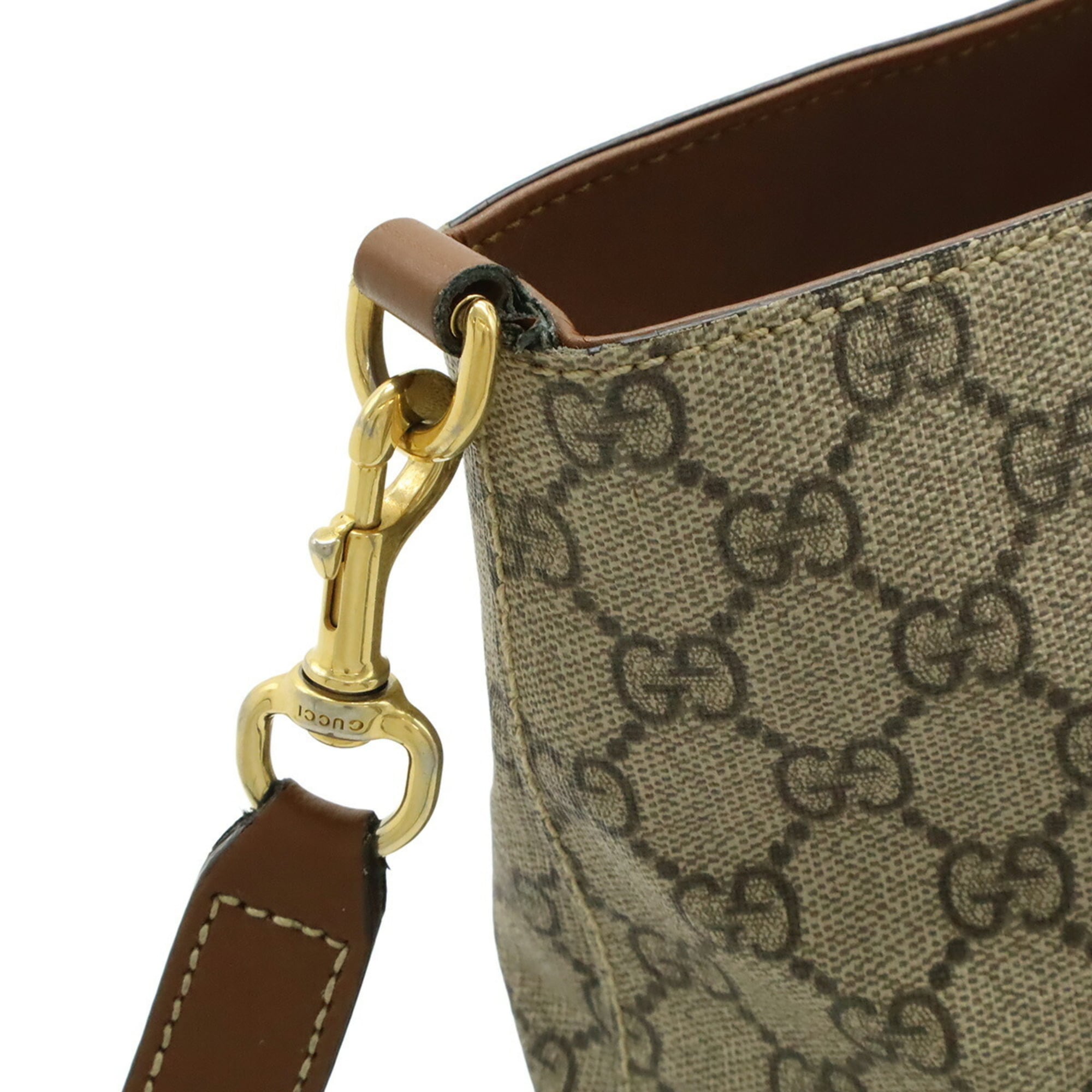 Gucci Beige Brown Brown Gg Supreme Shoulder Bag Tote Bag (Pre-Owned)
