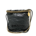 Chanel Black Grained Calfskin Shoulder Bag