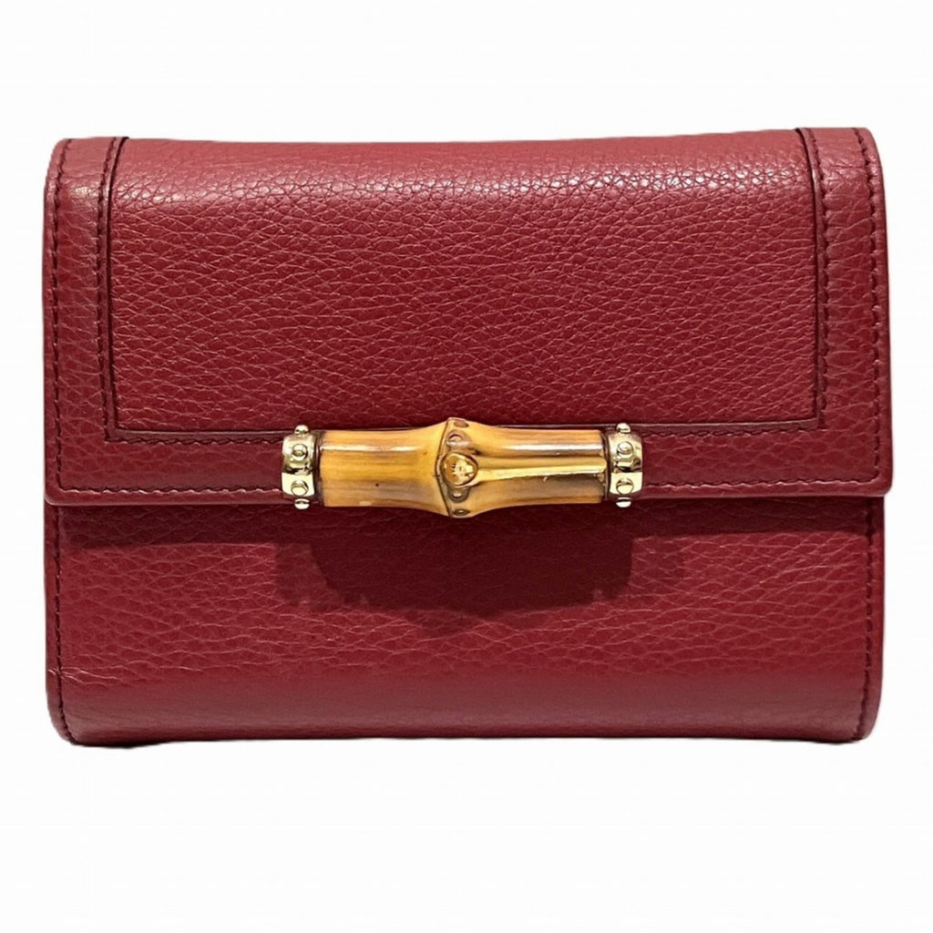 Gucci Bordeaux Leather Wallet (Tri-Fold) (Pre-Owned)