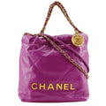 Chanel Purple Leather Handbag Shoulder Bag