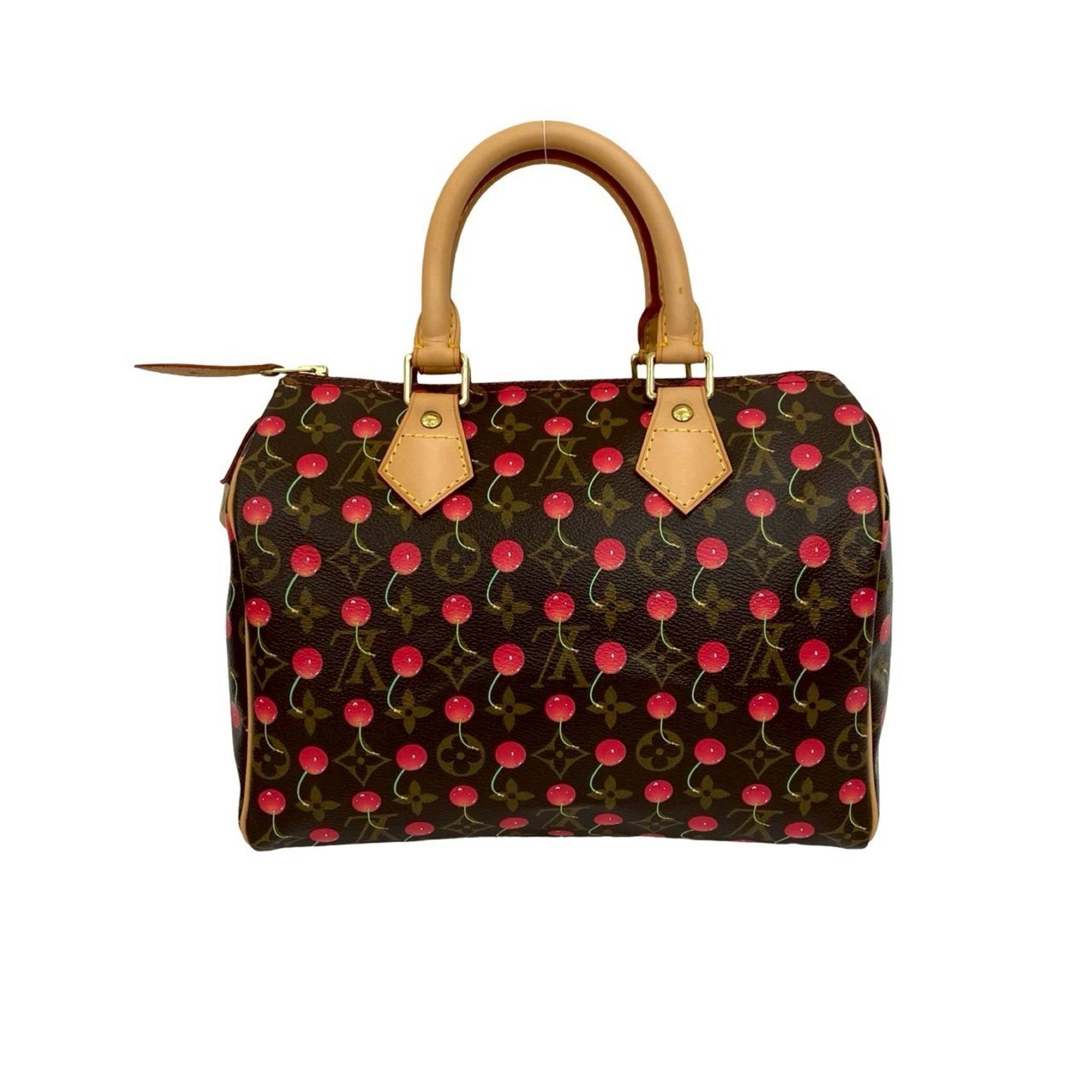 Louis Vuitton Brown Red Color Leather Pvc Boston Bag Handbag
