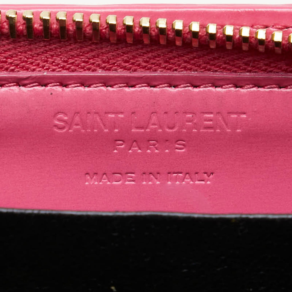 Saint Laurent Pink Leather Coin Purse/Coin Case (Pre-Owned)