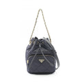 Prada Navy Nylon Saffiano Handbag