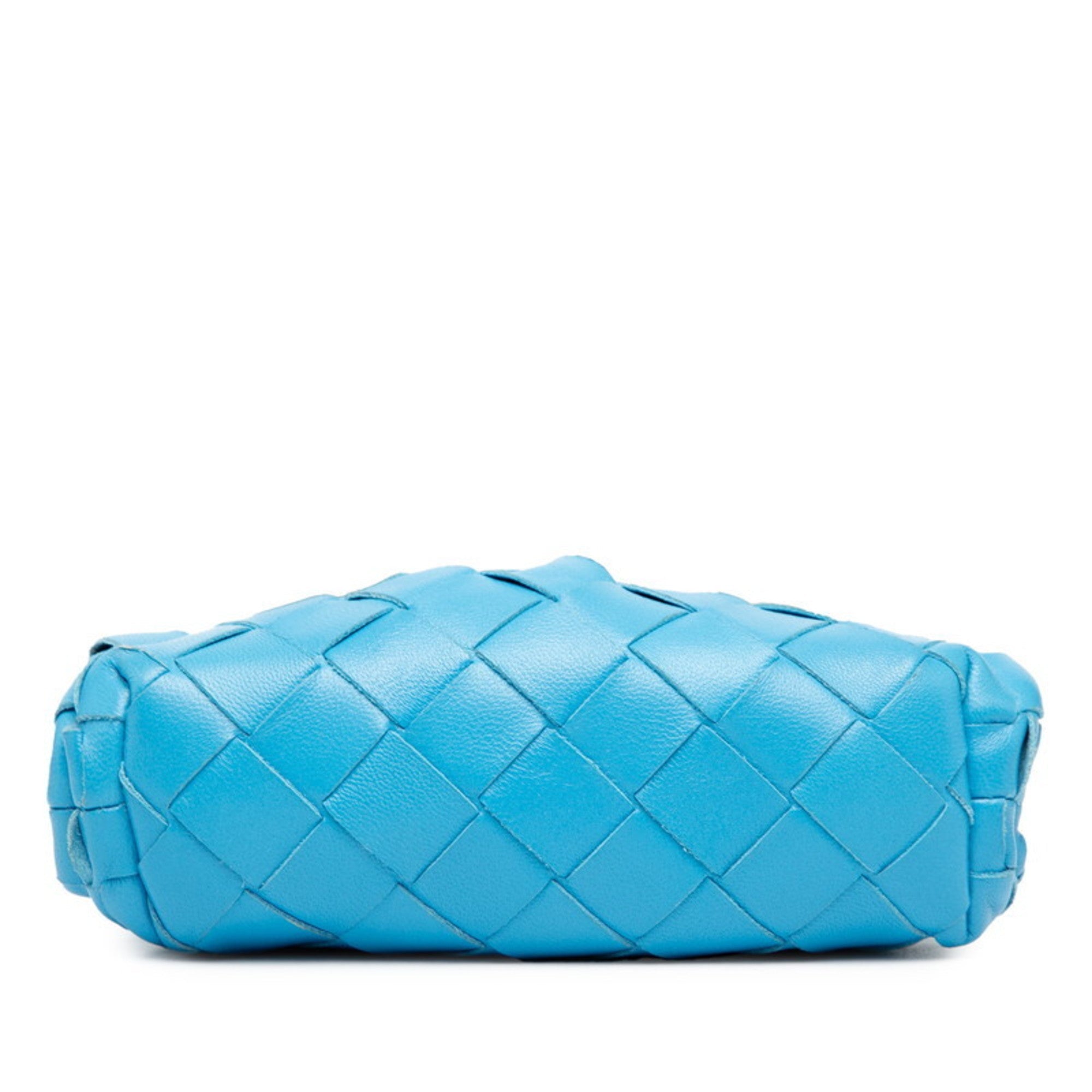 Bottega Veneta Blue Leather Shoulder Bag