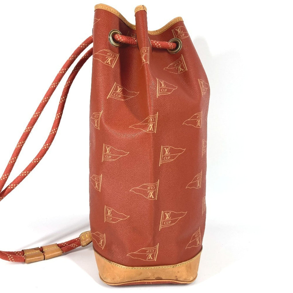 Louis Vuitton Orange Leather Canvas Shoulder Bag