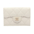 Chanel White Grained Calfskin Wallet (Tri-Fold)