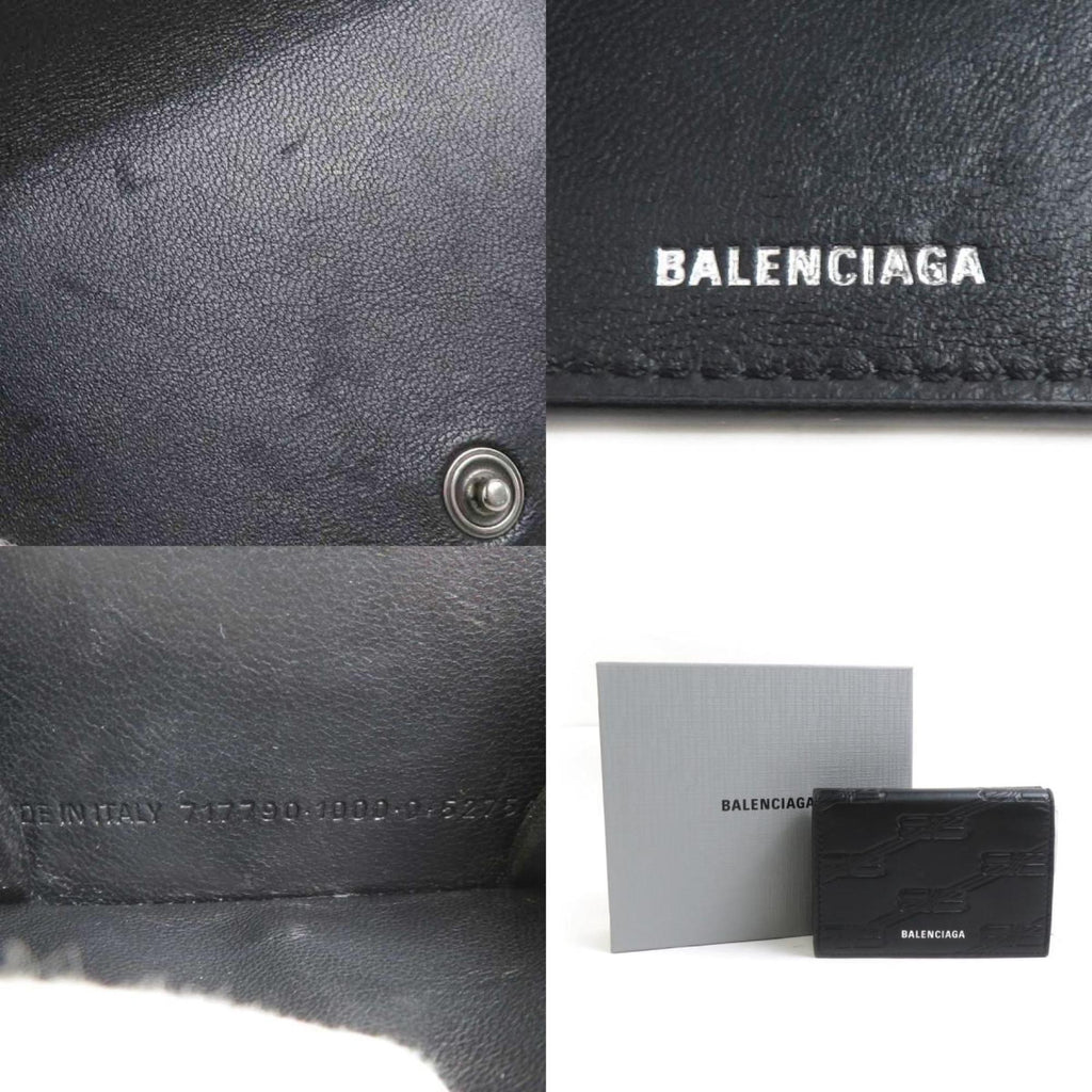 Balenciaga Black Leather Wallet (Tri-Fold)