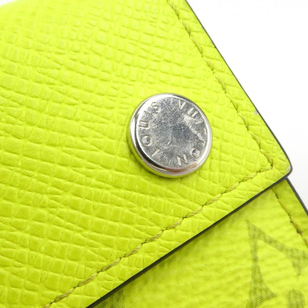 Louis Vuitton Green Yellow Pvc Leather Wallet (Tri-Fold)