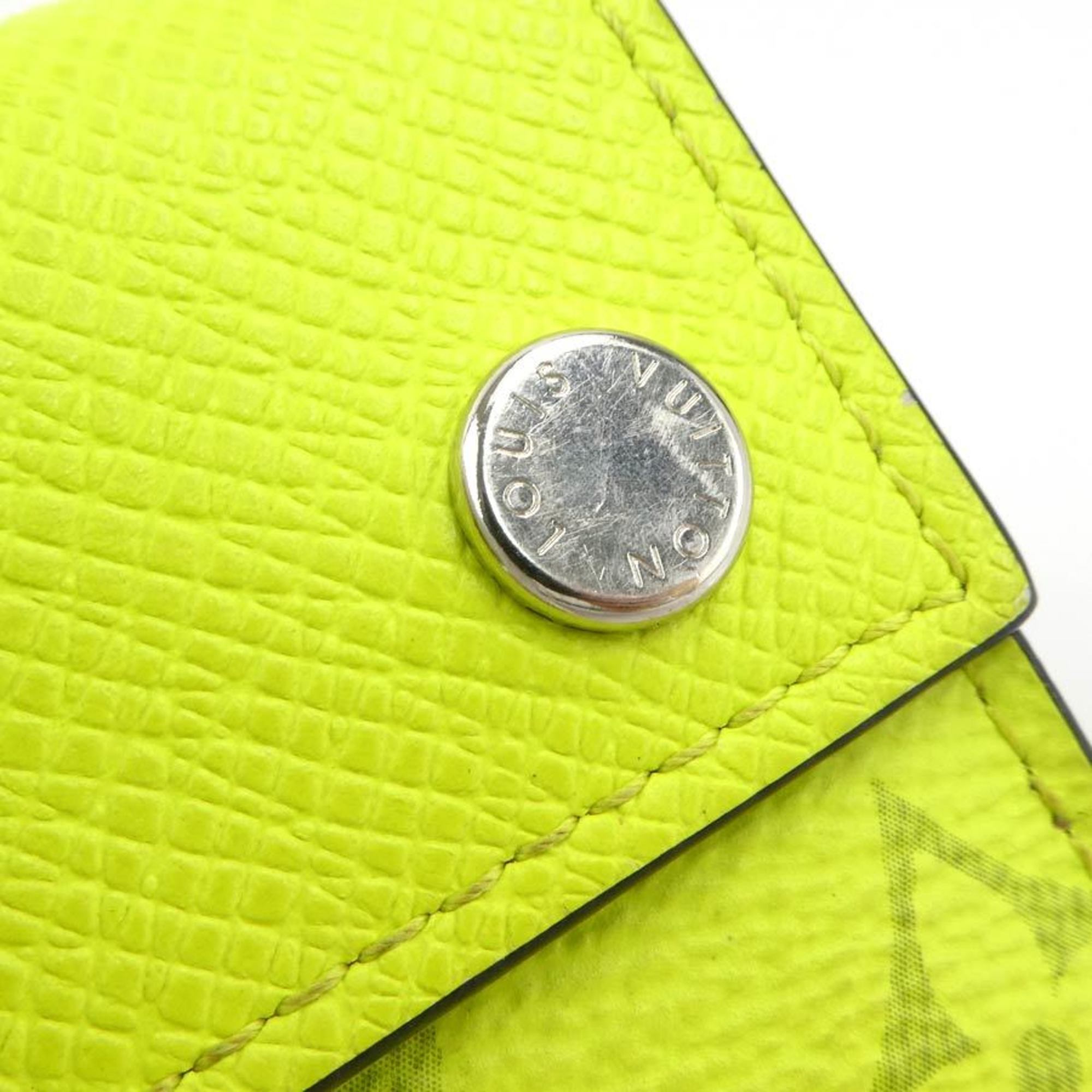 Louis Vuitton Green Yellow Pvc Leather Wallet (Tri-Fold)