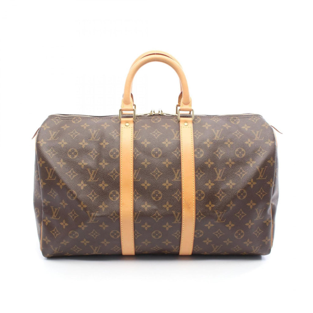 Louis Vuitton Brown Coated Canvas Leather Boston Bag