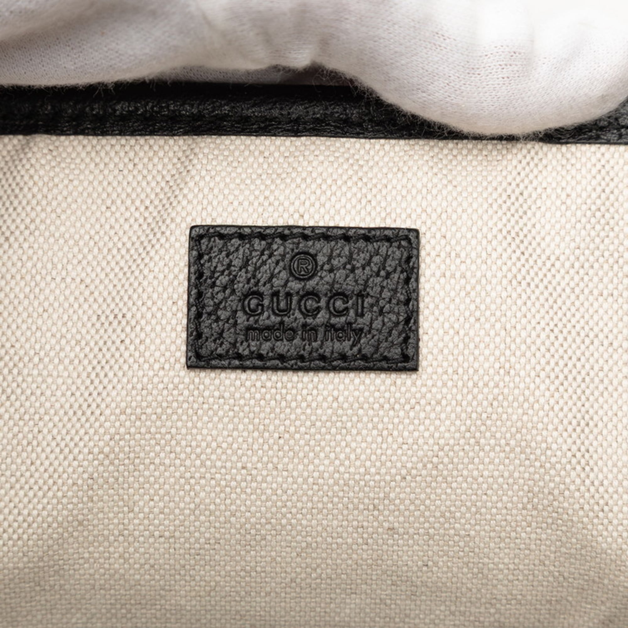 Gucci Black Leather Pvc Handbag Shoulder Bag Tote Bag (Pre-Owned)