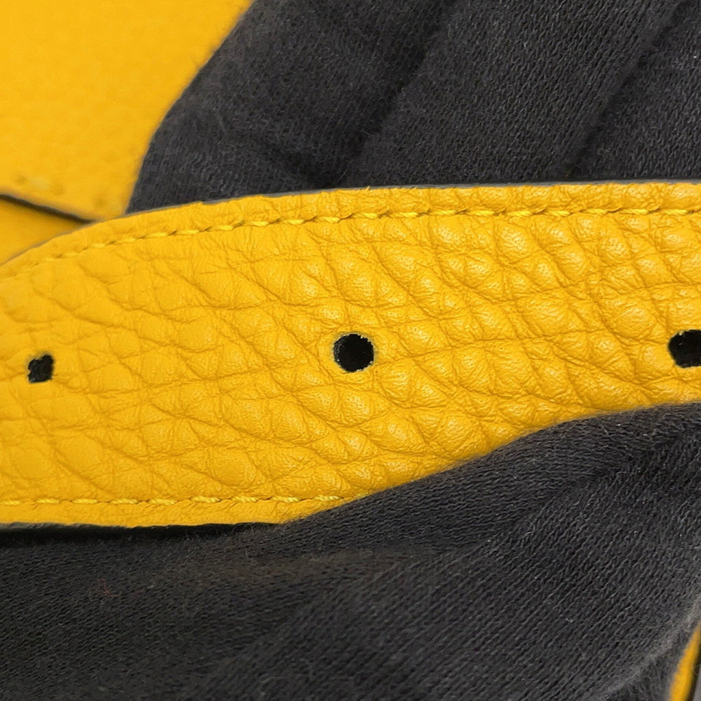 Fendi Selleria Black Yellow Leather Fanny Pack Shoulder Bag