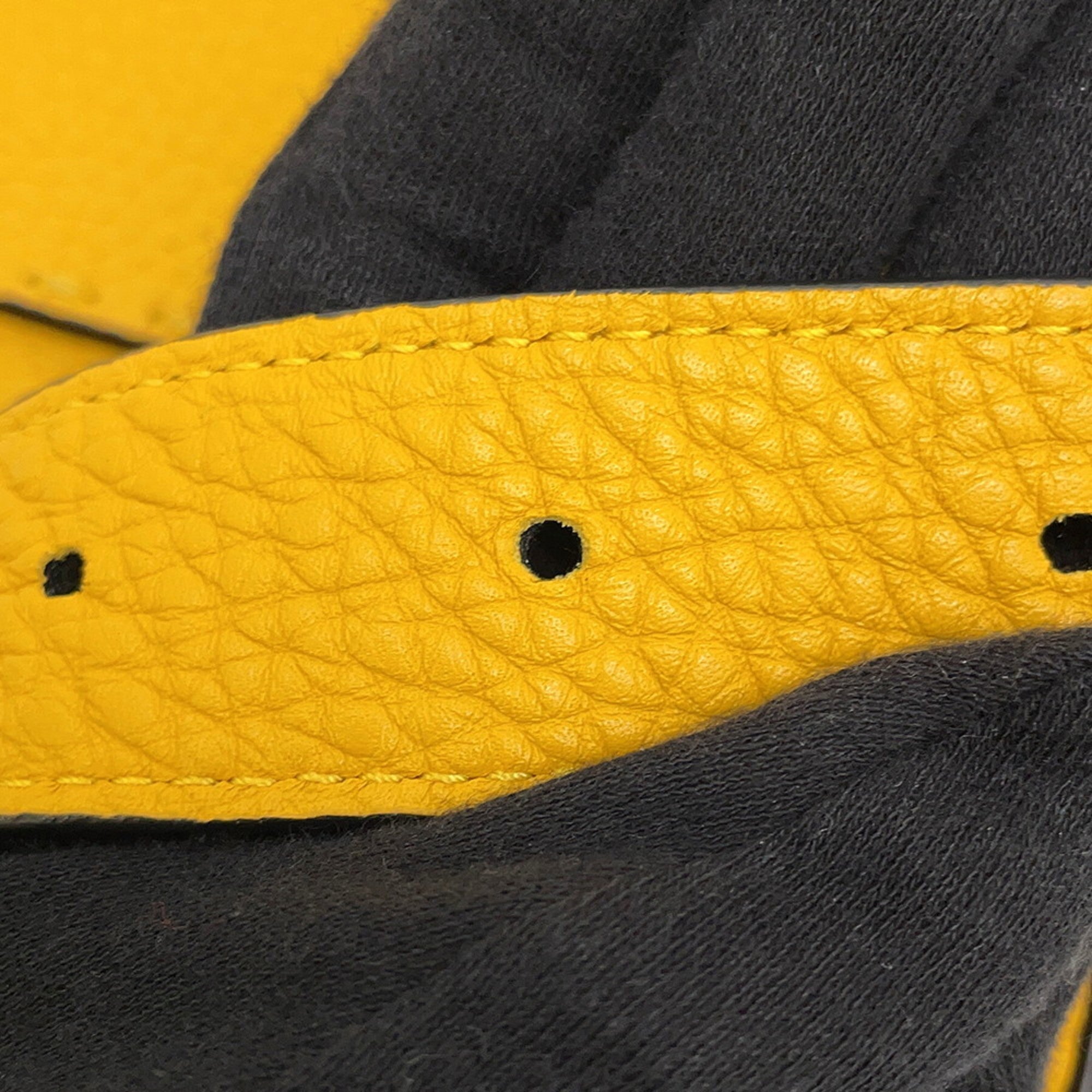 Fendi Selleria Black Yellow Leather Fanny Pack Shoulder Bag