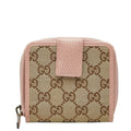 Gucci Beige Pink Canvas Leather Wallet (Bi-Fold) (Pre-Owned)