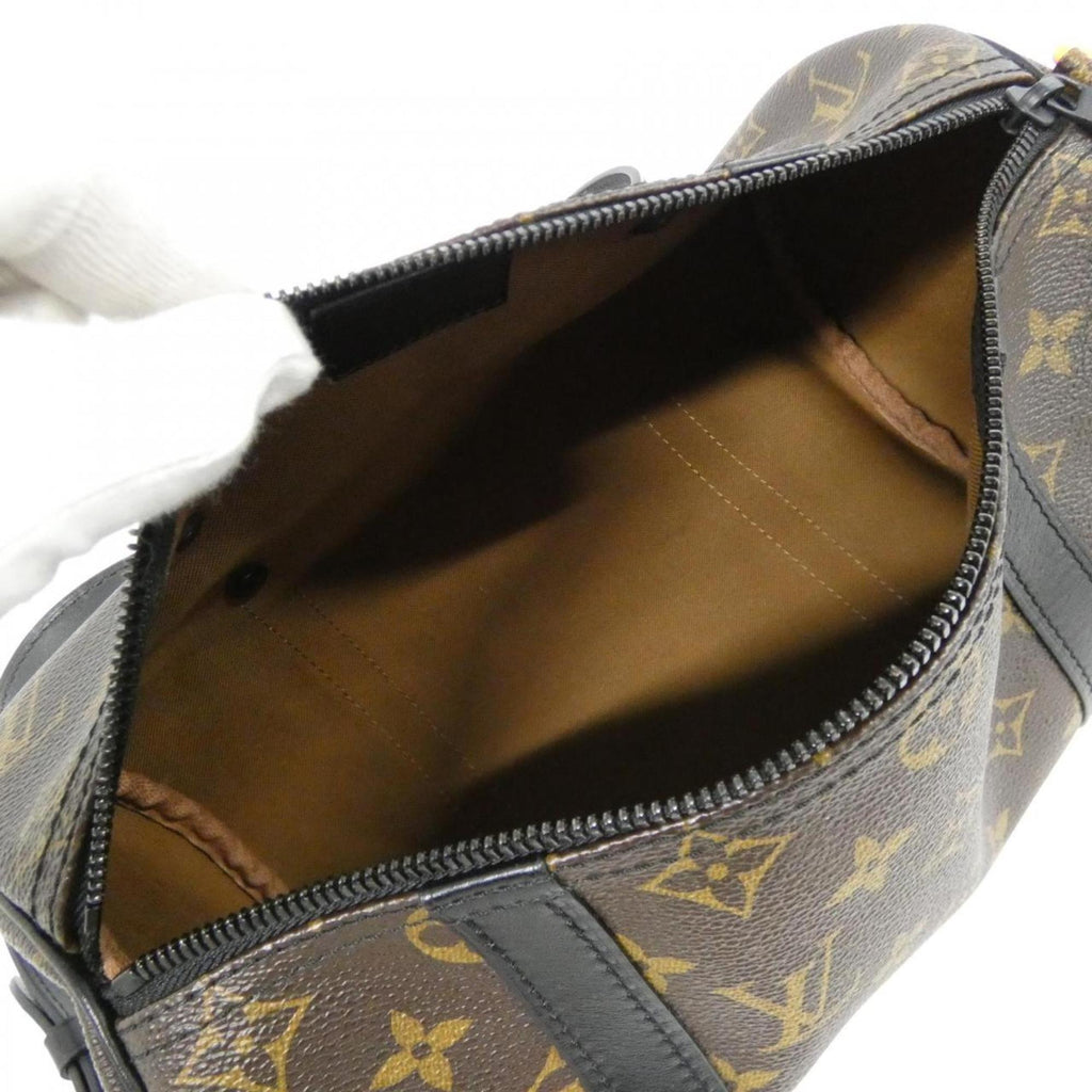 Louis Vuitton Black Brown Coated Canvas Shoulder Bag