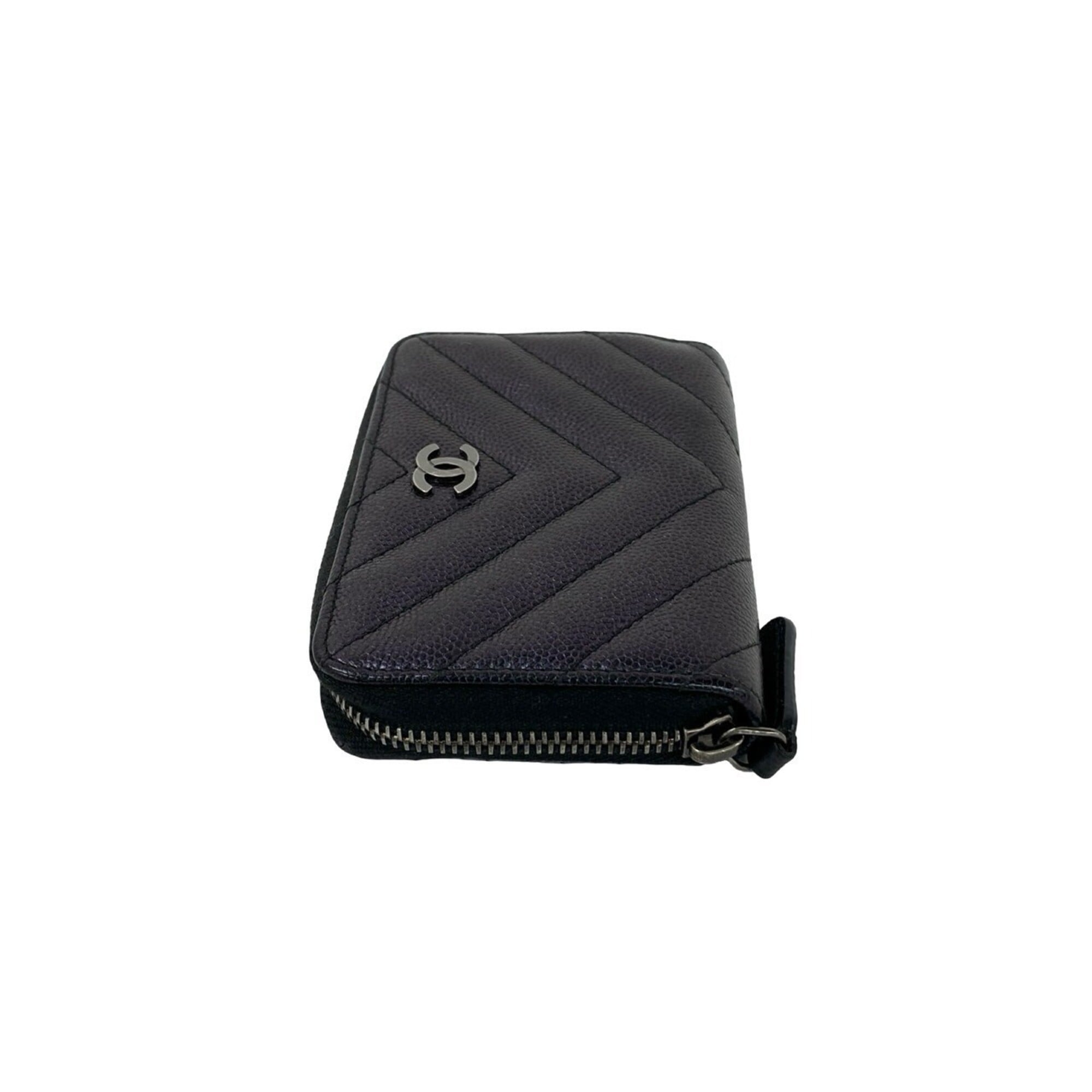 Chanel Black Grained Calfskin Coin Purse/Coin Case