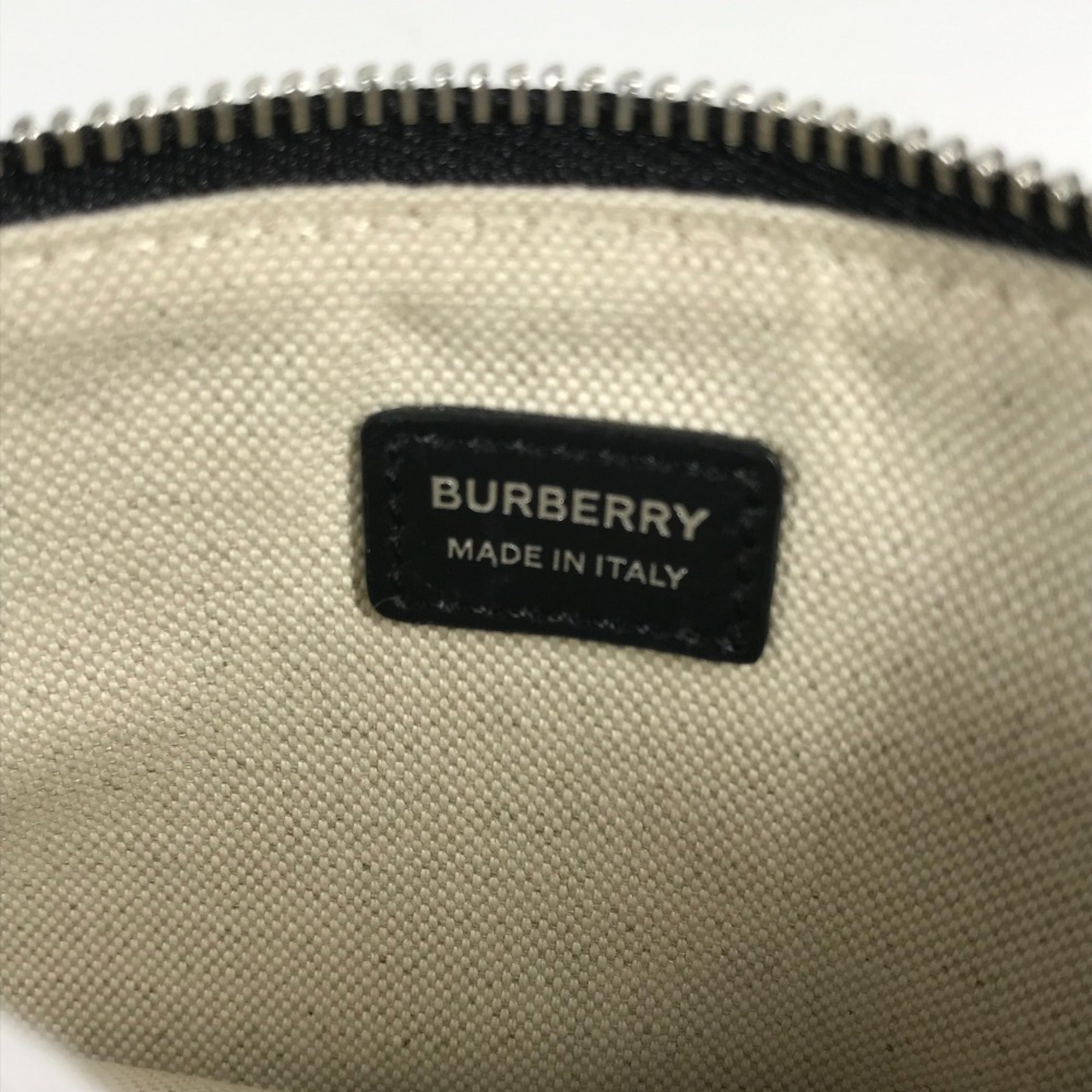 Burberry Black White Canvas Coin Purse/Coin Case
