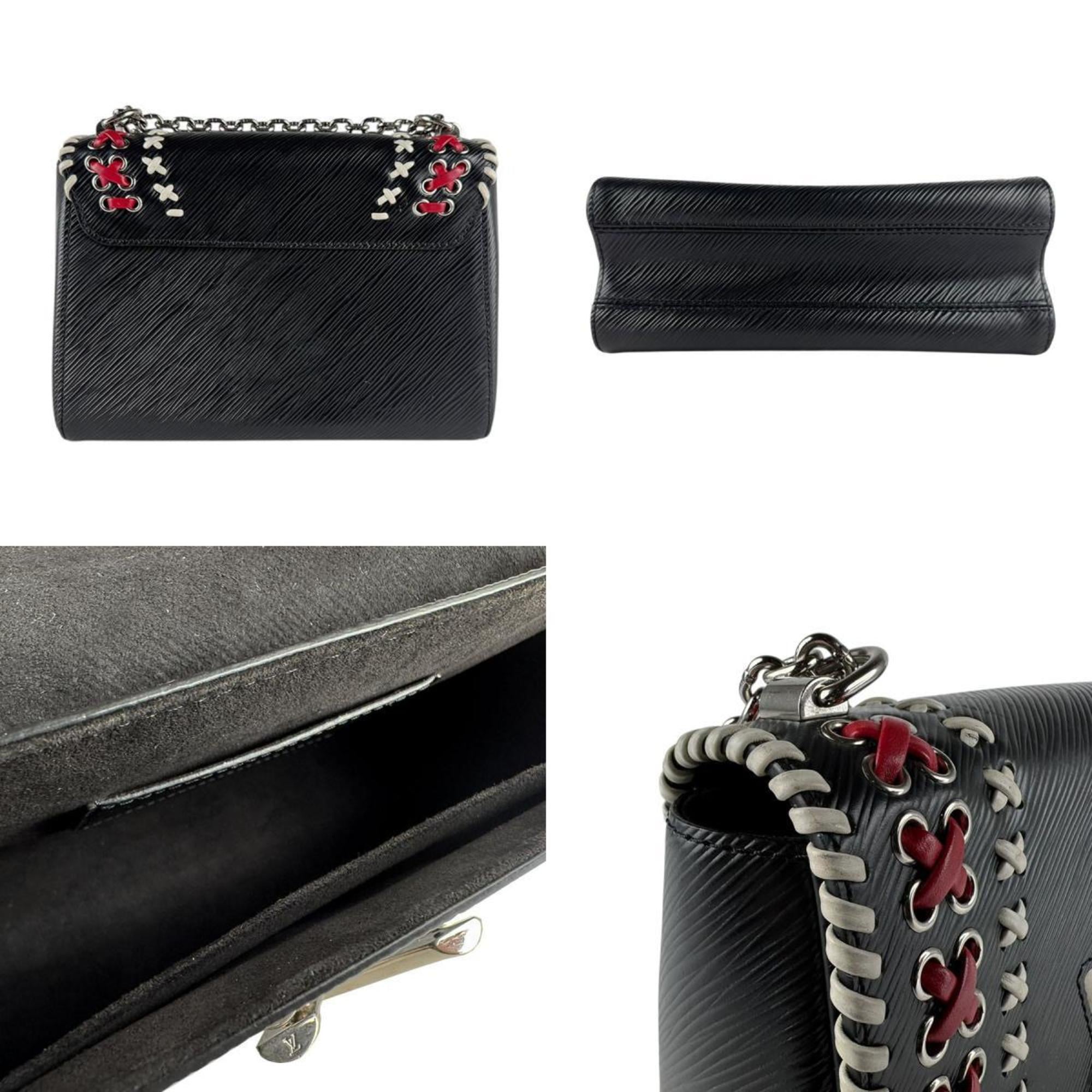 Louis Vuitton Black Off-White Red Color Epi Leather Shoulder Bag